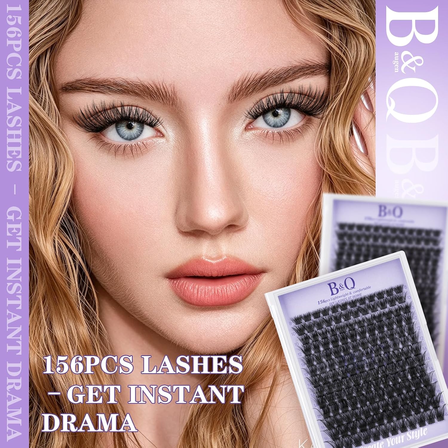 Thumbnail 6 de B&Q Volume Lash Clusters Wispy B02 (72PCS) D Curl Lash Cluster Extensions with Soft Band