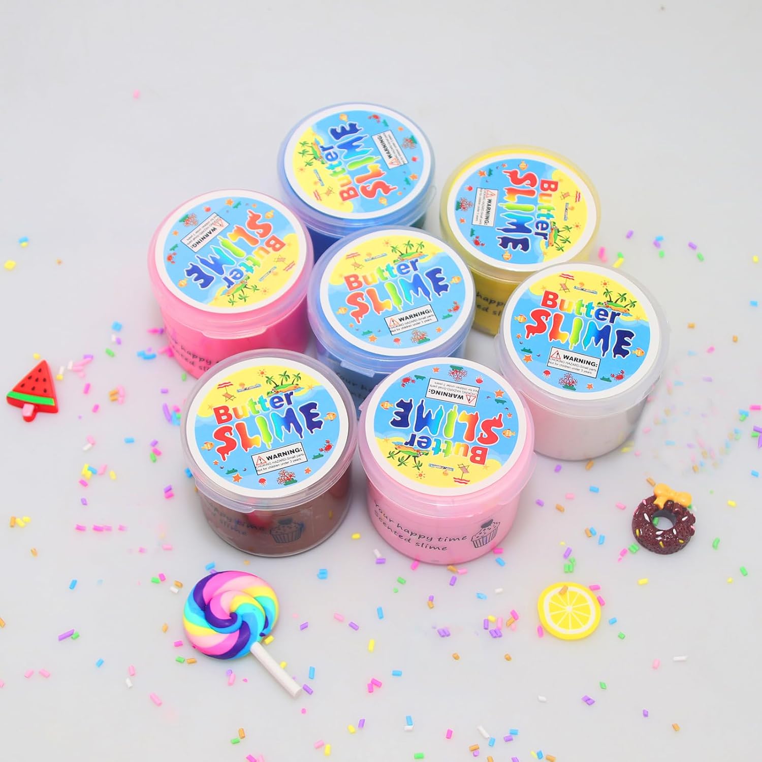 Detalle 2 de ZONEWAY 7 Pack Cake Butter Slime Kits 60 ML
