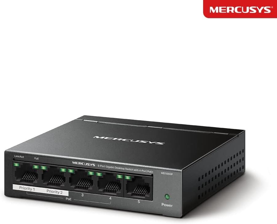 Detalle 2 de MERCUSYS MS105GP 65W 5‑Port Gigabit Switch