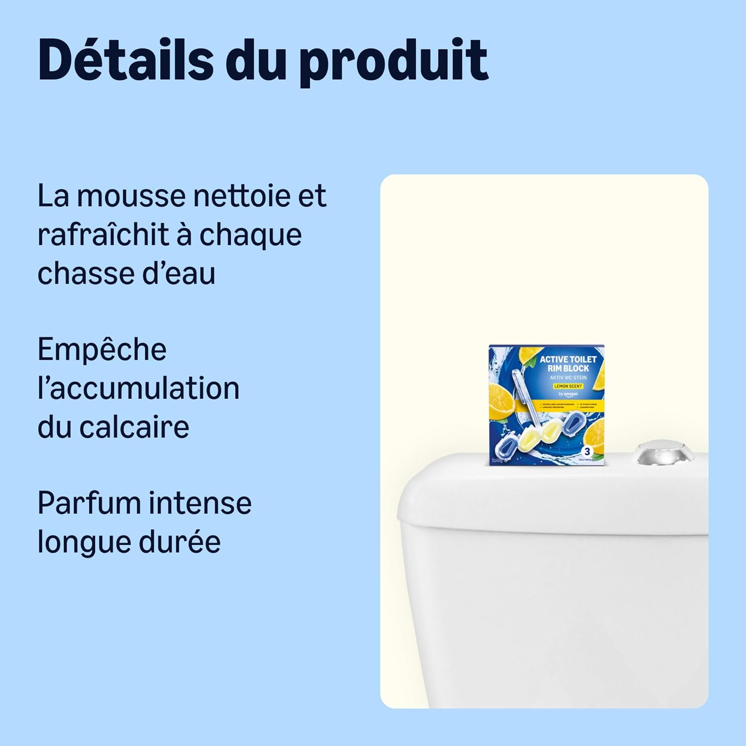 Thumbnail 1 de Bloc de bordure de WC Jaune citron – 1 paquet via Amazon FR