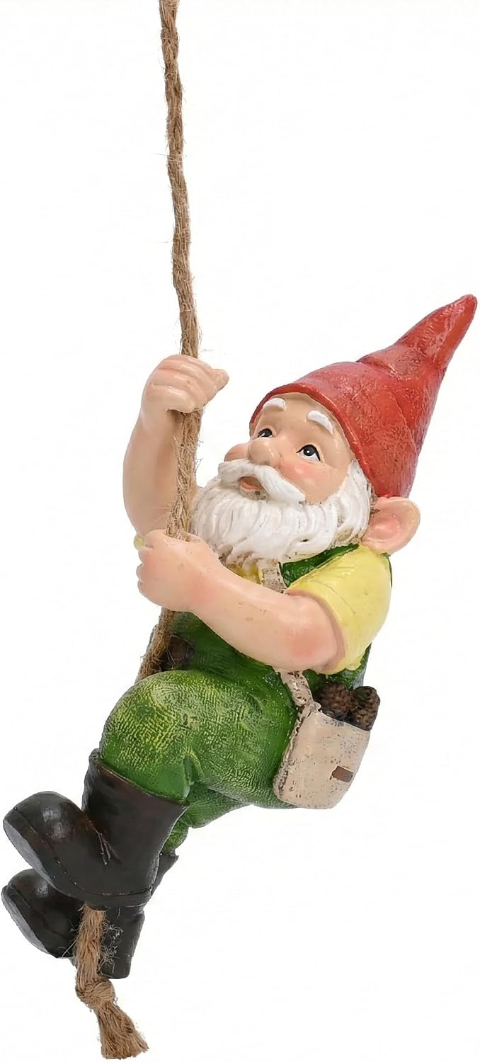 Detalle de TERESA'S COLLECTIONS Garden Ornaments Outdoor: Tree Hanging Gonks in Green