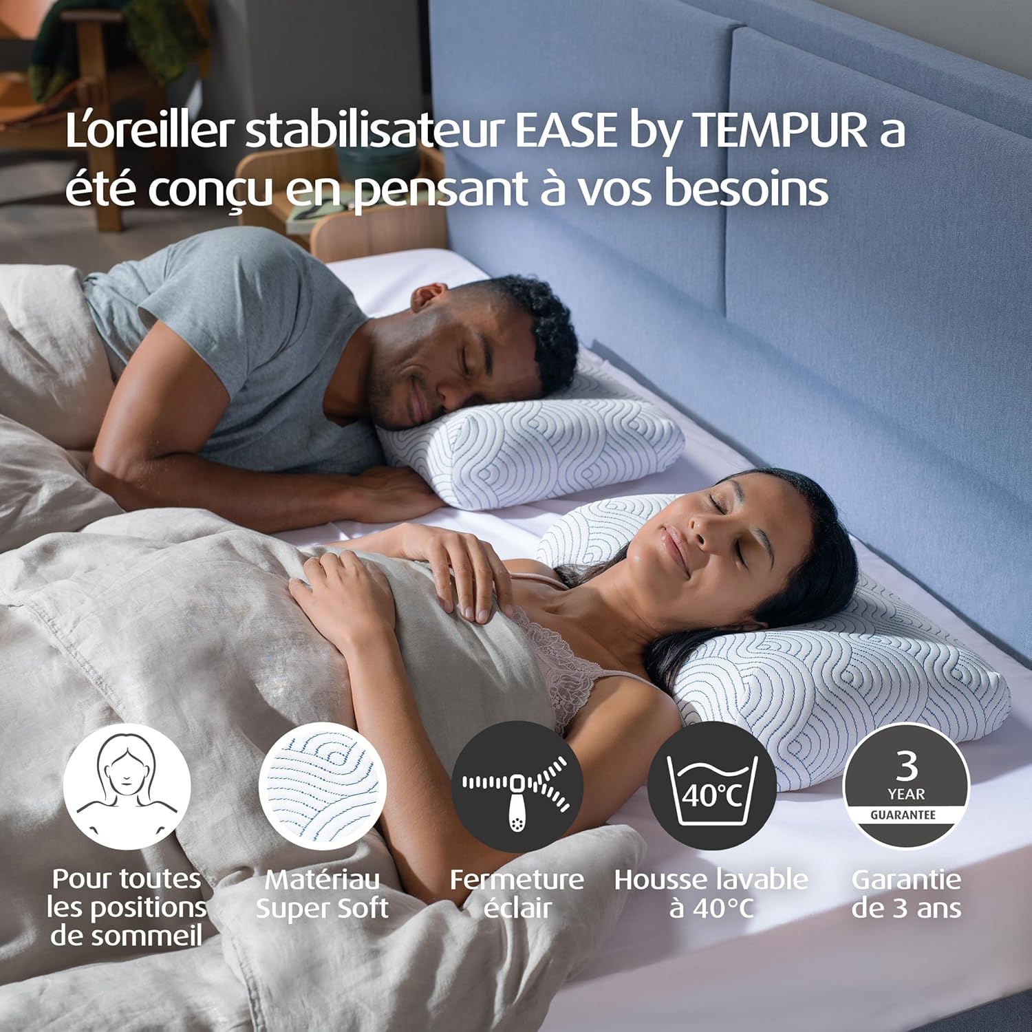 Thumbnail 2 de TEMPUR Ease Oreiller ergonomique 50 x 31 cm