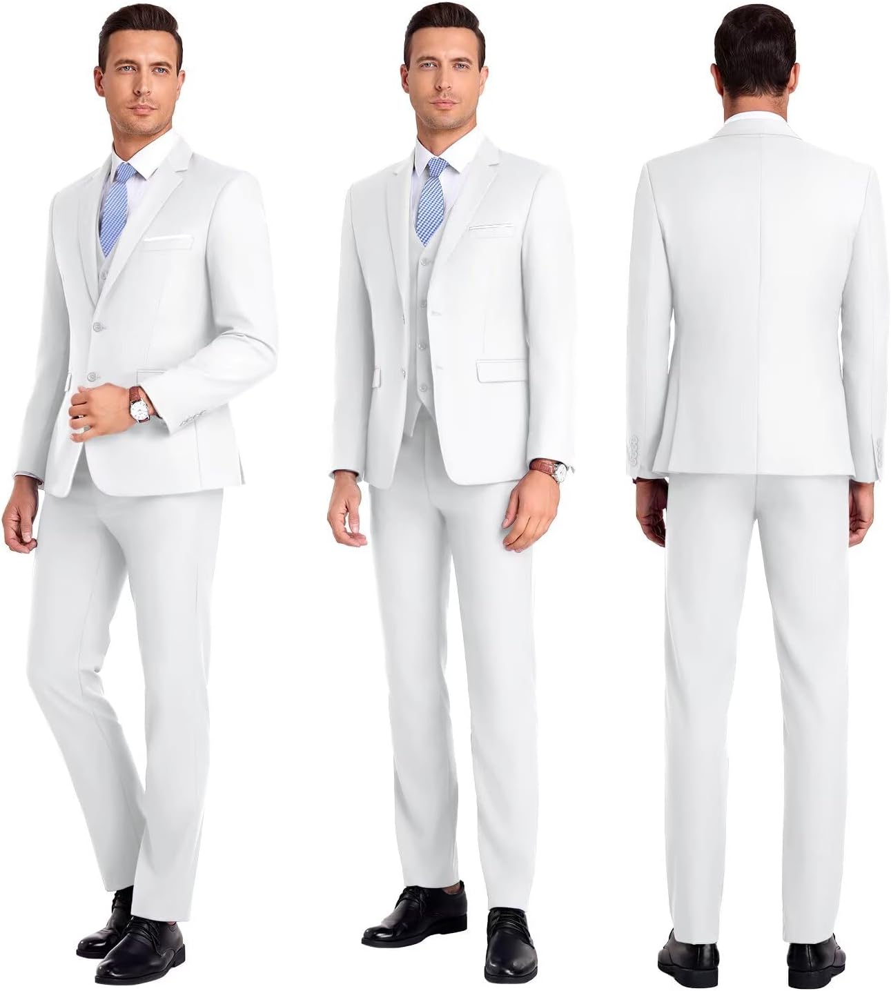 Detalle de High-End Orange Slim Fit 3-Piece Suit for Men with Notched Lapel