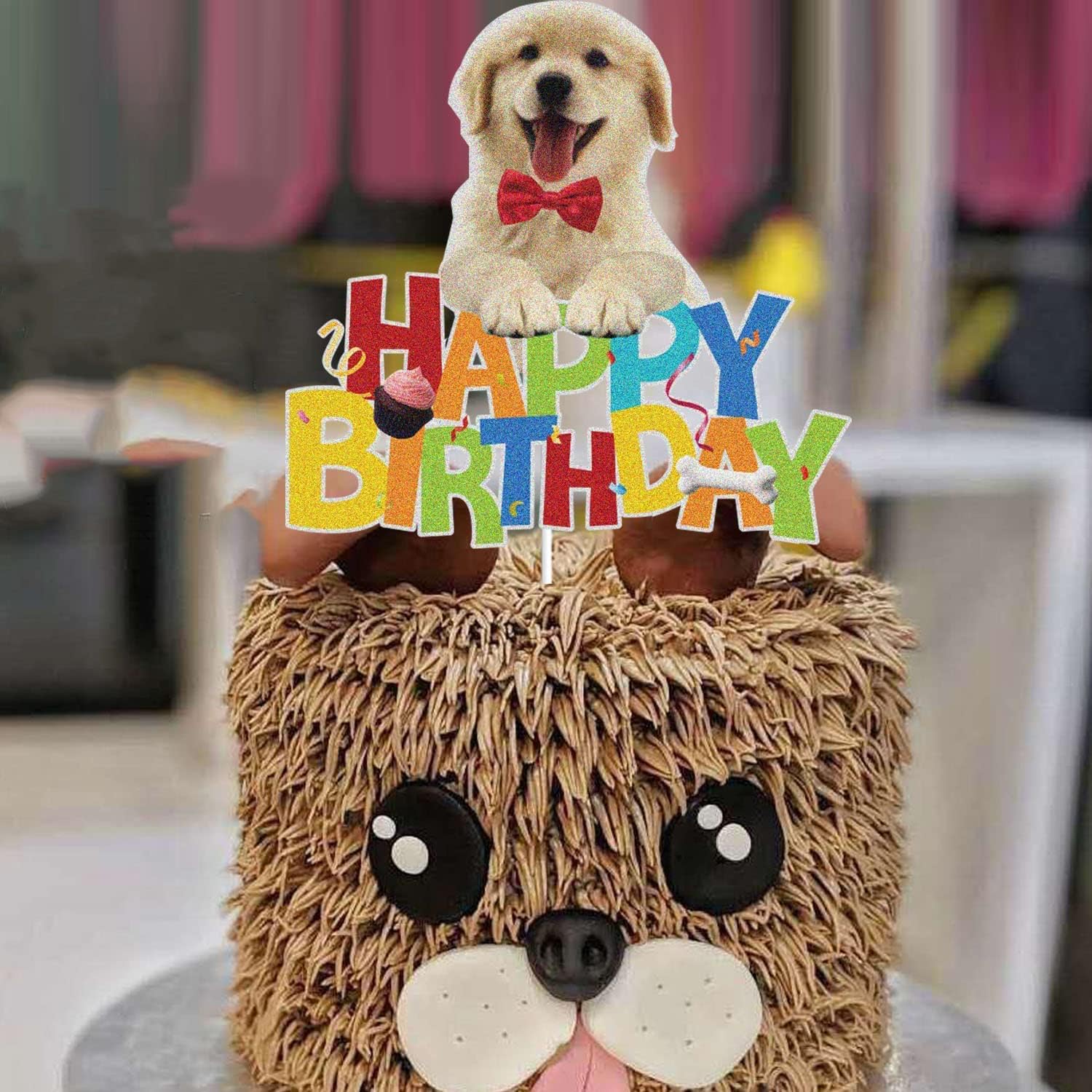 Detalle 2 de KEWEYA Dog Birthday Cake Topper 10.7 x 15 cm