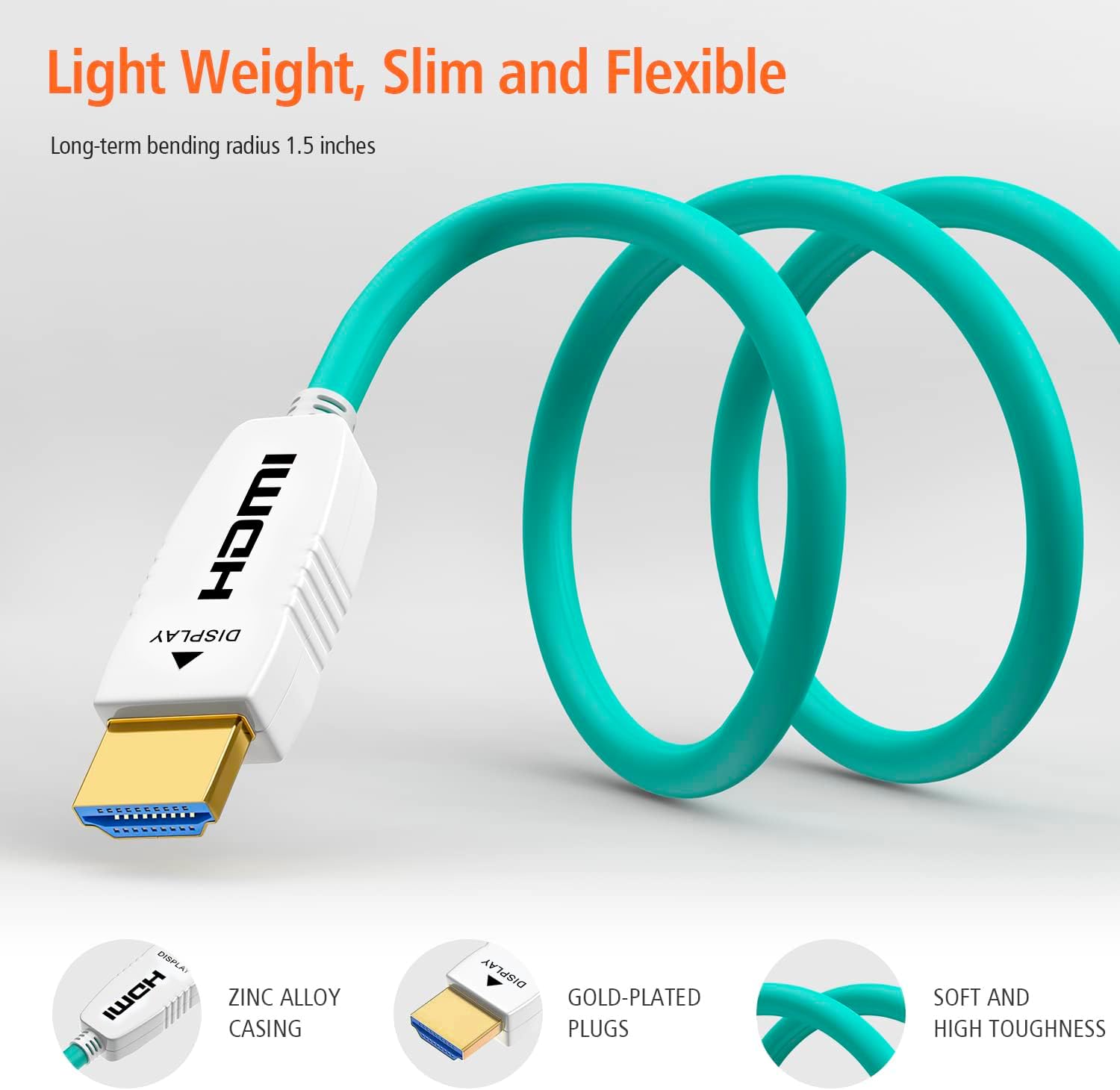 Thumbnail 5 de RUIPRO Câble HDMI 2.1 fibre optique 8K 50 m – 48 Gbps, 8K@60 Hz, 4K@120 Hz