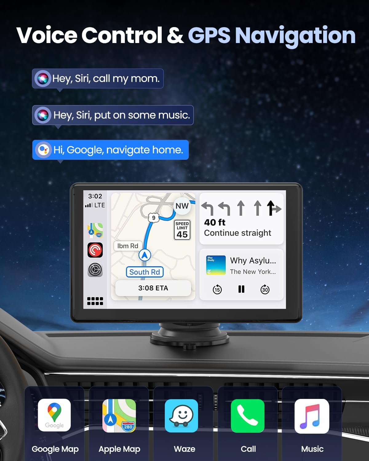 Thumbnail 1 de VyKure Portable Carplay Screen 9" wireless