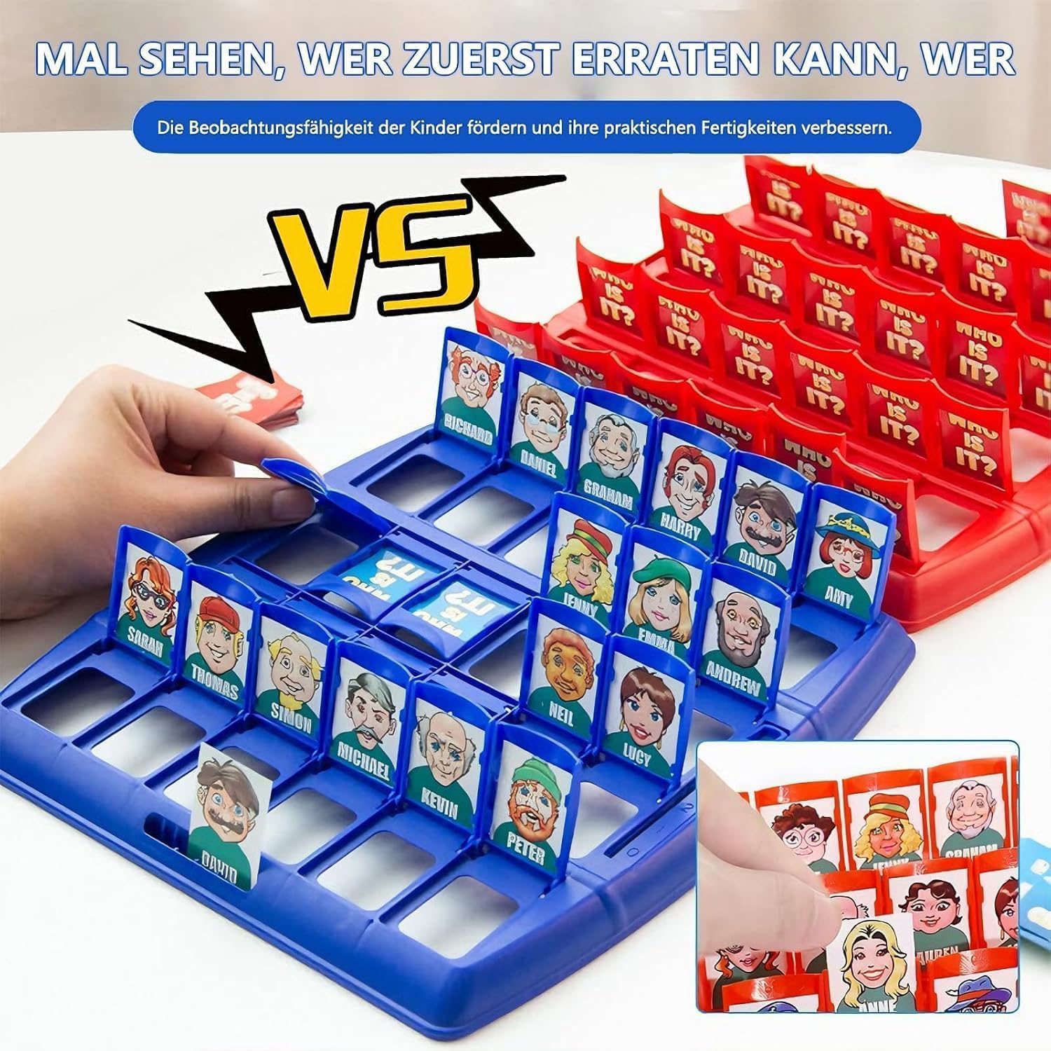 Thumbnail 3 de HOKYYCC Wer ist es Spiel „Doppelt Wer bin ich?“ – tragbare Brettspiel-Variante für Eltern-Kind-Spielrunden