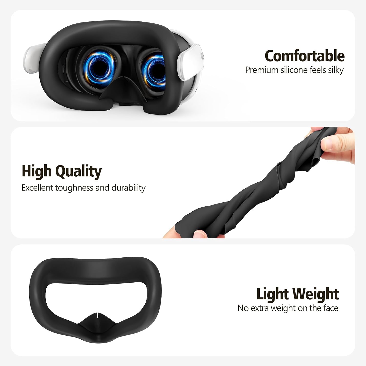 Detalle de AMZDM Face Pad Cover for Meta Quest 3 VR Silicone Cover