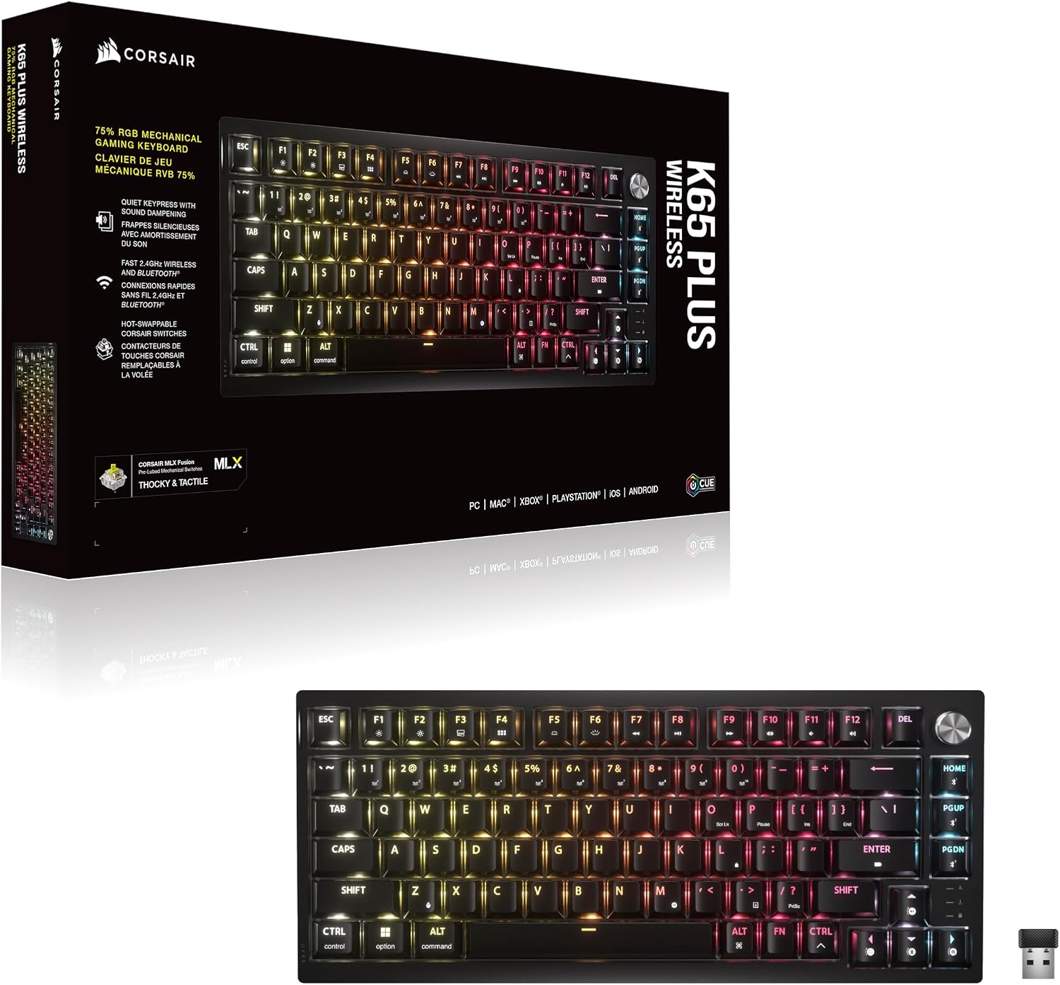 Thumbnail 12 de Corsair K65 Plus Wireless – Teclado Mecánico RGB 75%
