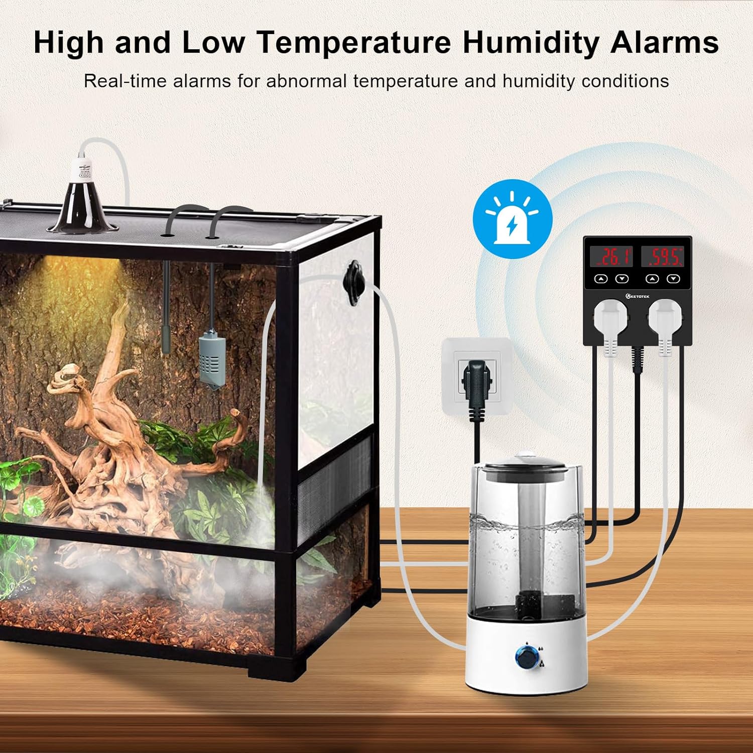 Thumbnail 4 de KETOTEK Termostato igrostato digitale con sonda per terrario 🌡