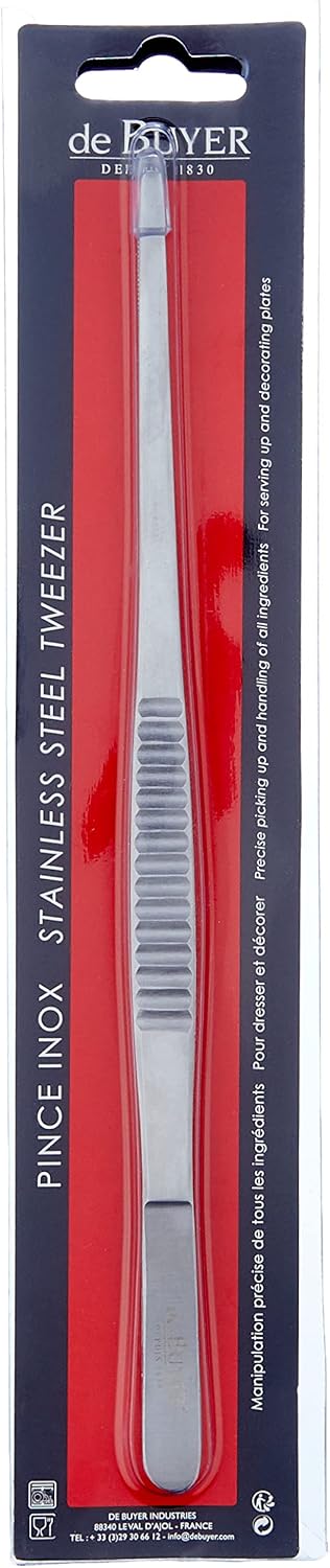 Detalle 1 de De Buyer 4238.25 fijne presentatietang van roestvrij staal, 25,5 cm