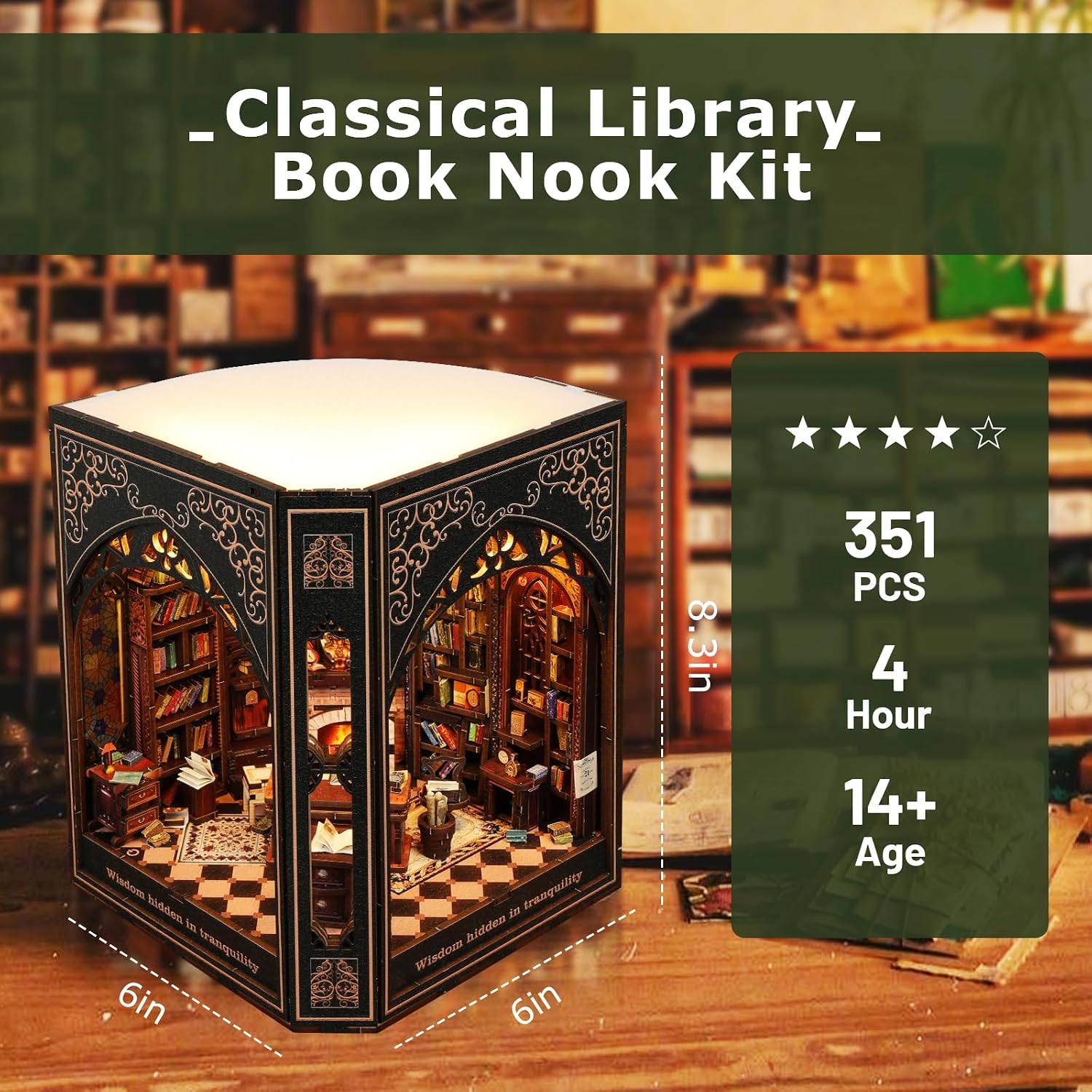 Detalle de NookMaster Book Nook Kit, 351 Pieces