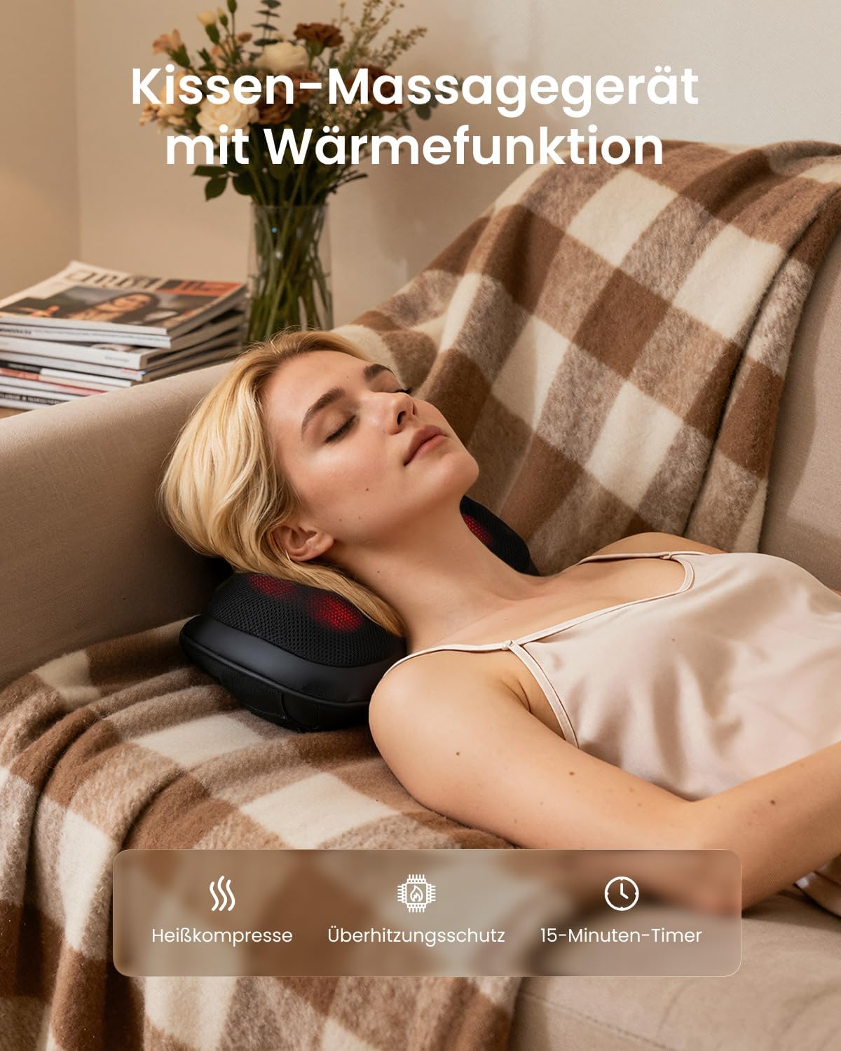 Detalle de RENPHO RF-067 Shiatsu Massagekissen 4D mit Wärme