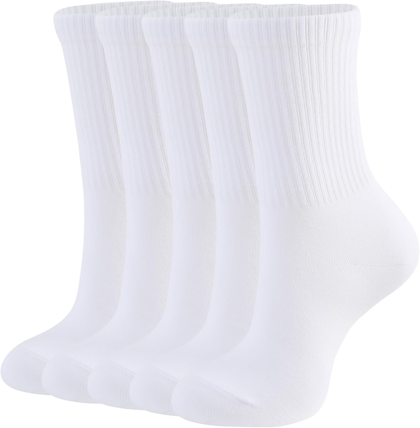 Detalle de CLOSEMATE Damen Tennissocken im 5er-Pack (5 Paar) – atmungsaktive Baumwoll-Crew Socks für 35–42