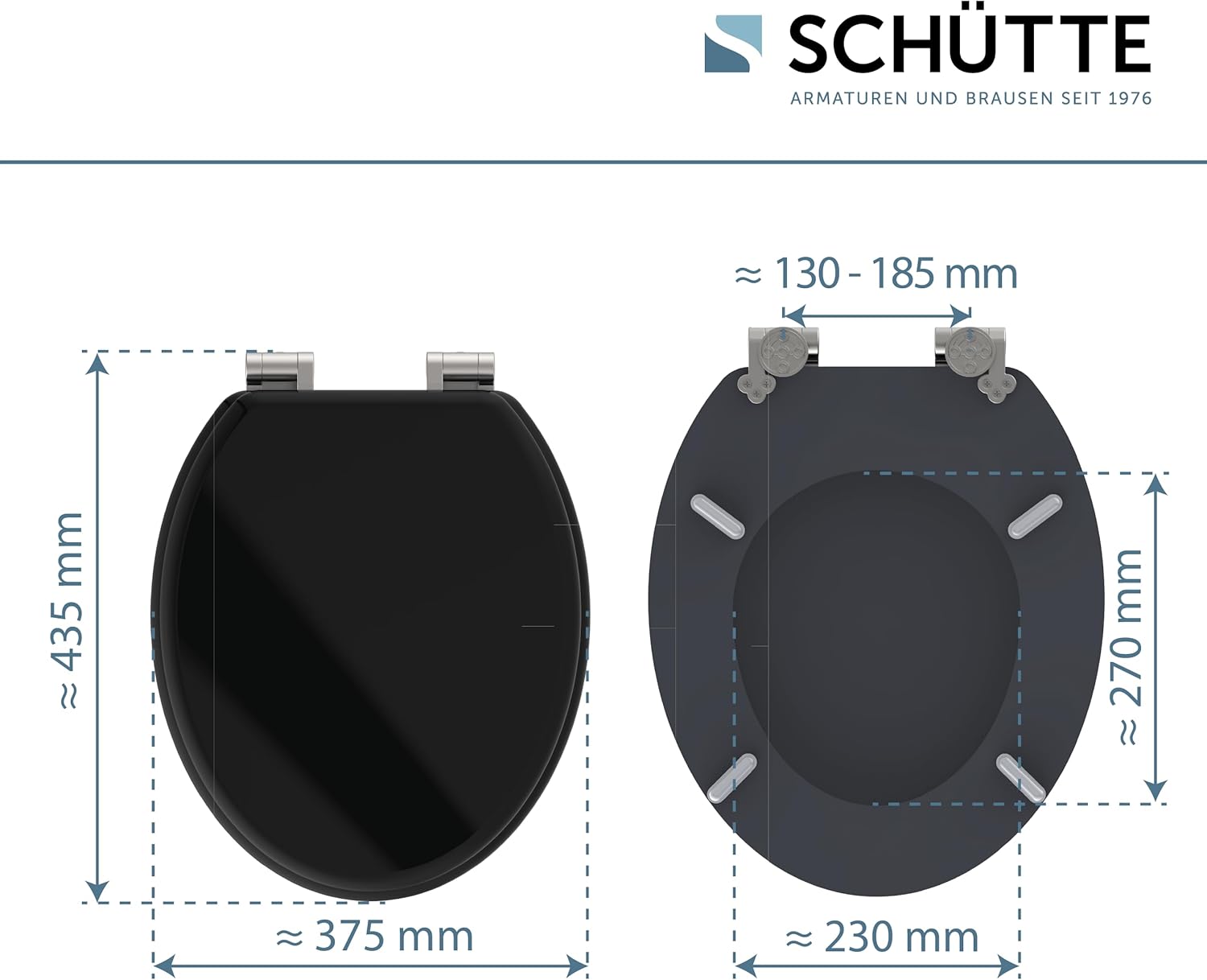 Thumbnail 4 de SCHÜTTE Abattant WC noir avec système d'abaissement automatique en bois — siège robuste et design élégant