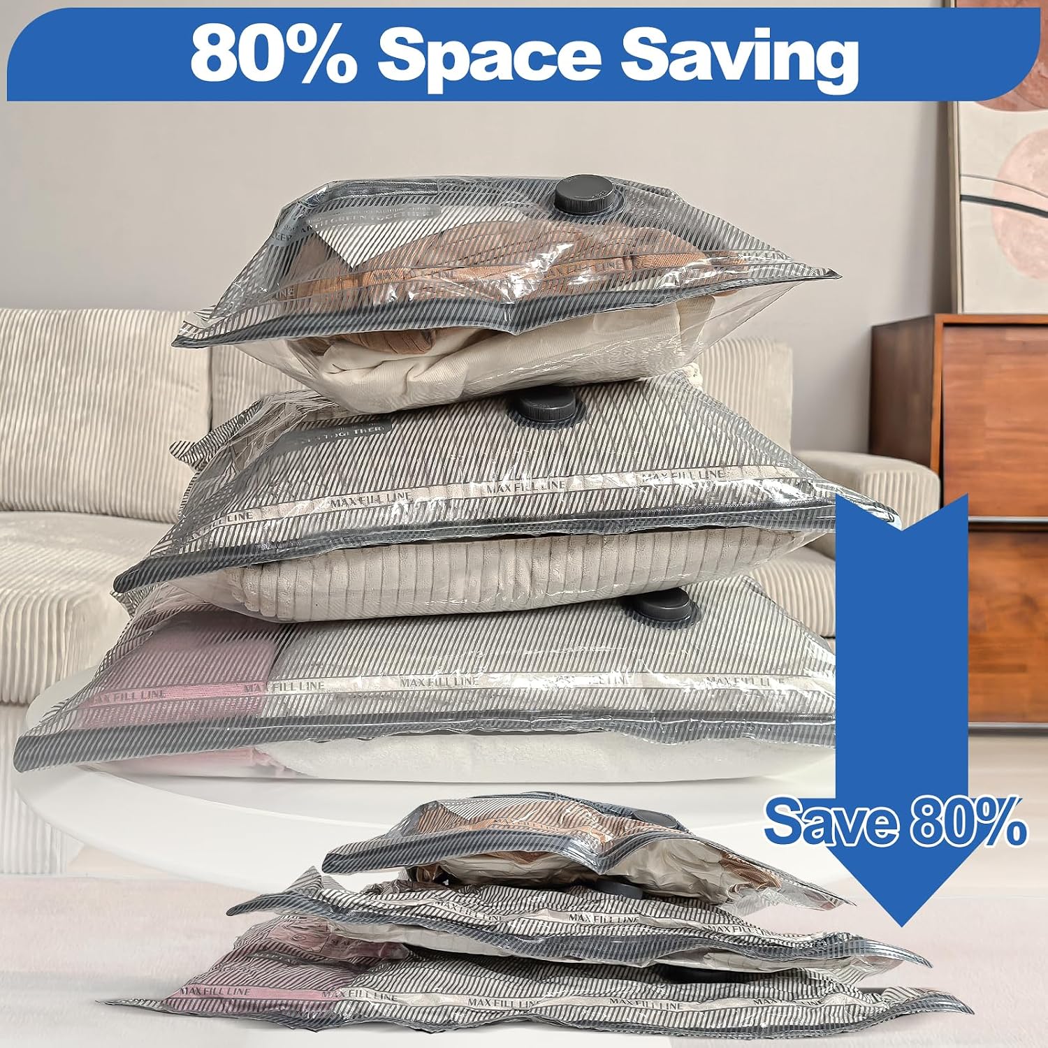 Thumbnail 2 de Vacbird Vacuum Storage Bags with Electric Pumps – 15 Pack (Travel, Luggage & Clothing)