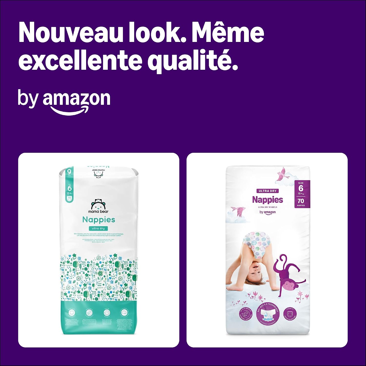 Detalle 2 de By Amazon Couches Ultra Absorbantes Taille 6 140 unités