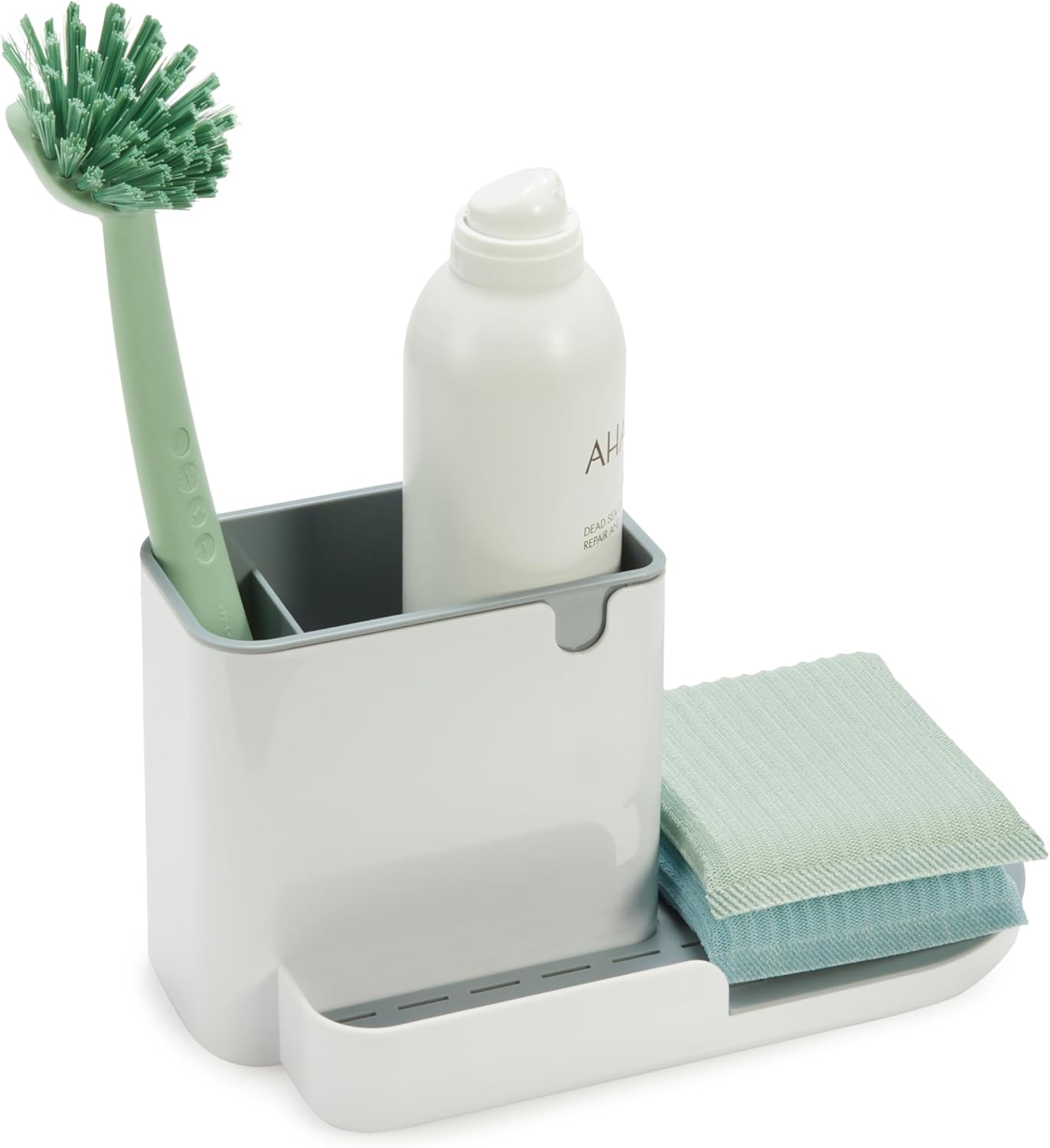 Detalle 2 de Amazon Basics Kitchen Sink Organiser/Sponge Holder, Large, White