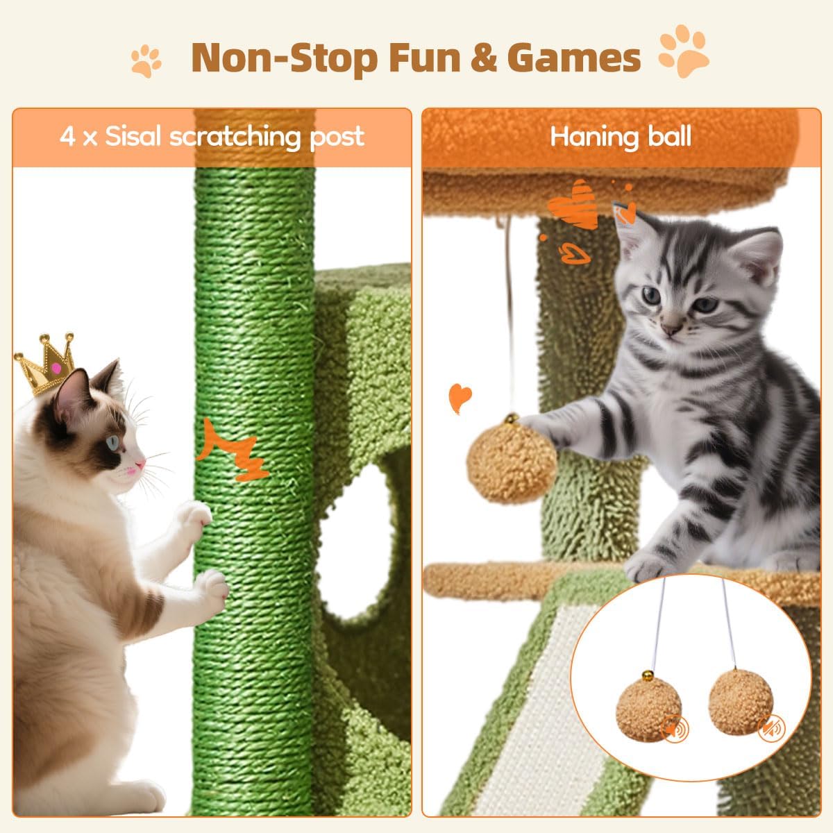 Thumbnail 6 de Taoqimiao Cat Tree 98cm for Indoor Cats