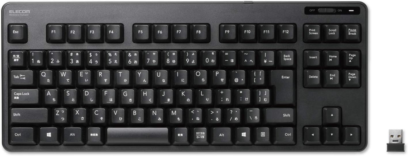 Detalle de エレコム TK-FDM105TXBK ワイヤレスメンブレンキーボード JIS日本語配列・USBレシーバー付属