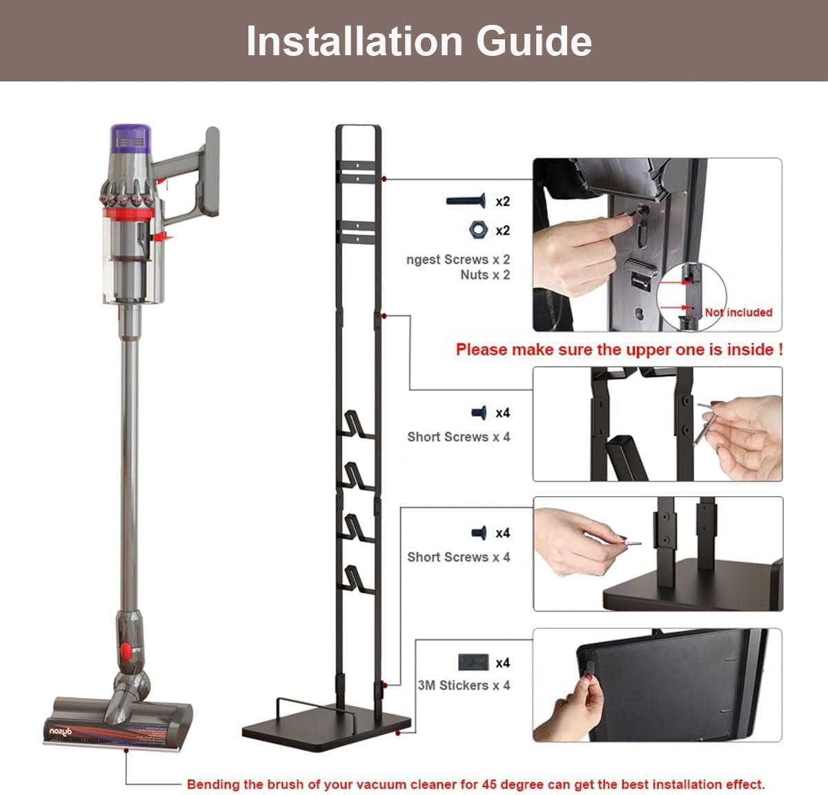 Detalle 1 de Foho FH24-V10 Freestanding Dyson Vacuum Stand, No-Drill Steel Storage