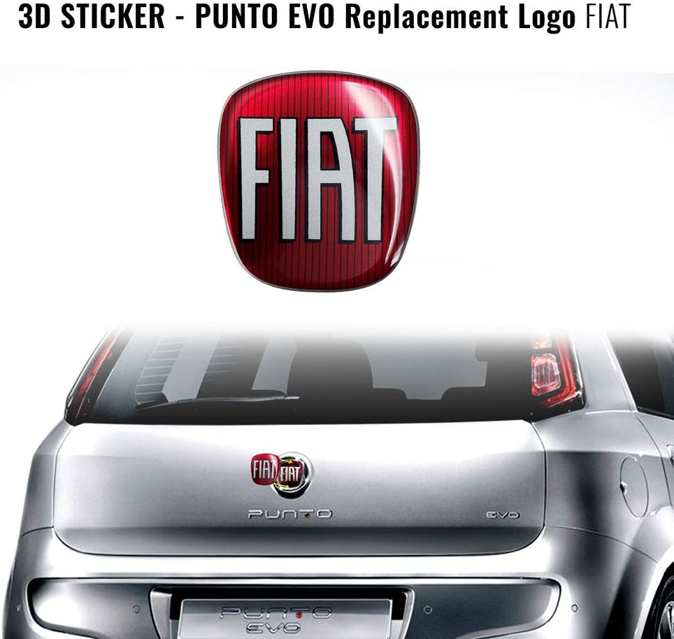 Detalle 2 de Adesivo Fiat 3D Ricambio Logo per Punto Evo: rivestimento lenticolare 3D per il logo posteriore
