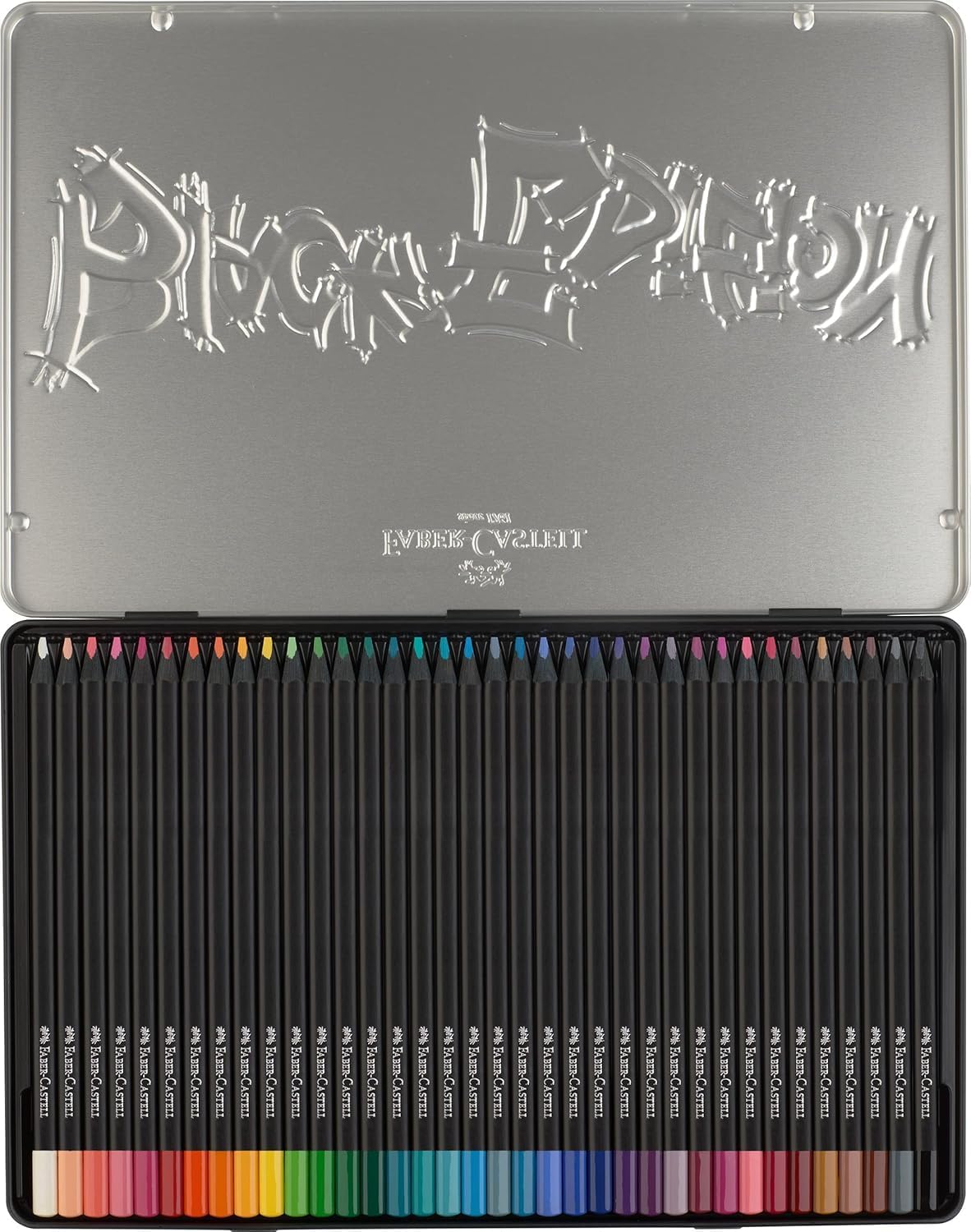Thumbnail 2 de Faber-Castell 116437 Black Edition Buntstifte 36er Metallbox – Bruchsichere, ergonomische Stifte für helles und dunkles Papier