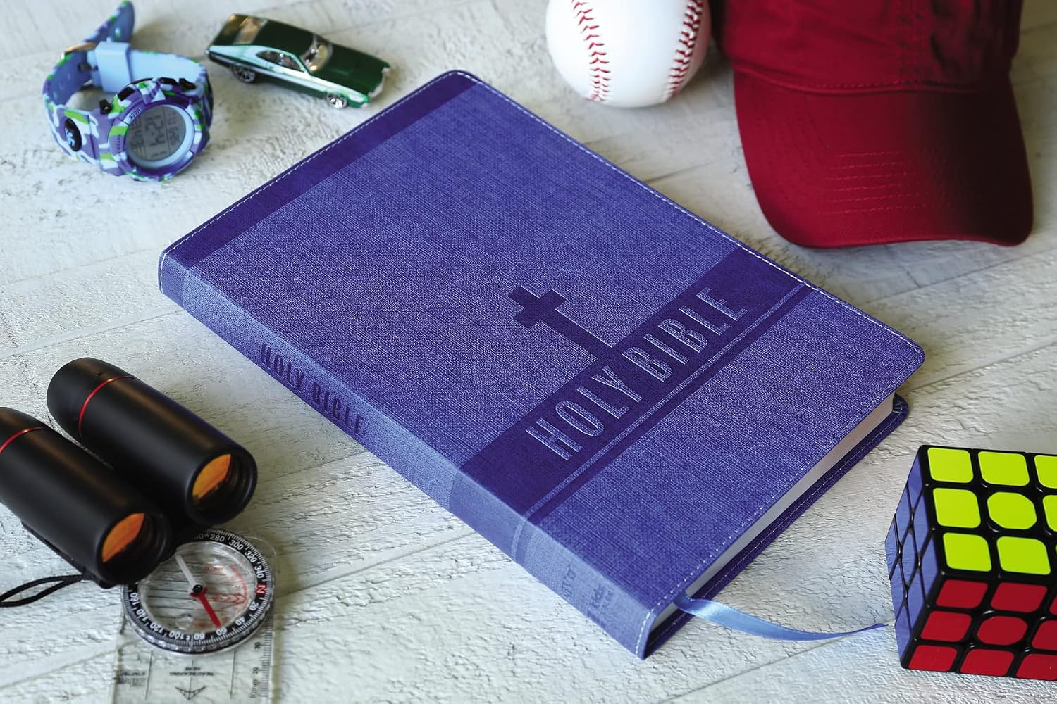 Thumbnail 2 de Zonderkidz NIV Bible for Kids, Large Print Leathersoft, Blue, Red Letter