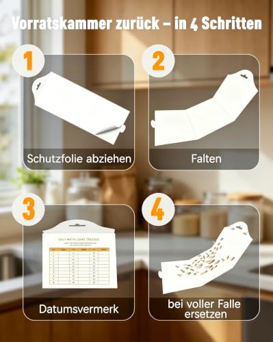 Thumbnail 6 de HOAMZ Lebensmittelmotten-Falle [10 Stück]: Pheromon-Lockstoff, 3 Monate Schutz, geruchlos und ungiftig