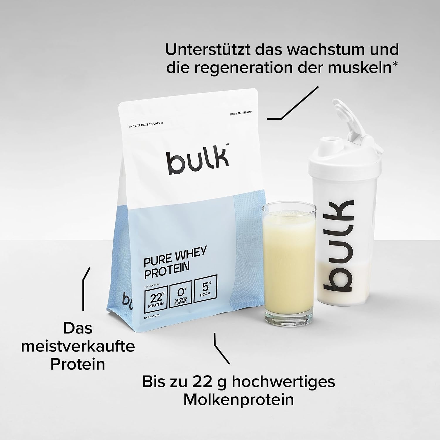 Thumbnail 3 de Bulk Pure Whey Protein Pulver – Geschmacksneutral, 1 kg von BULK POWDERS