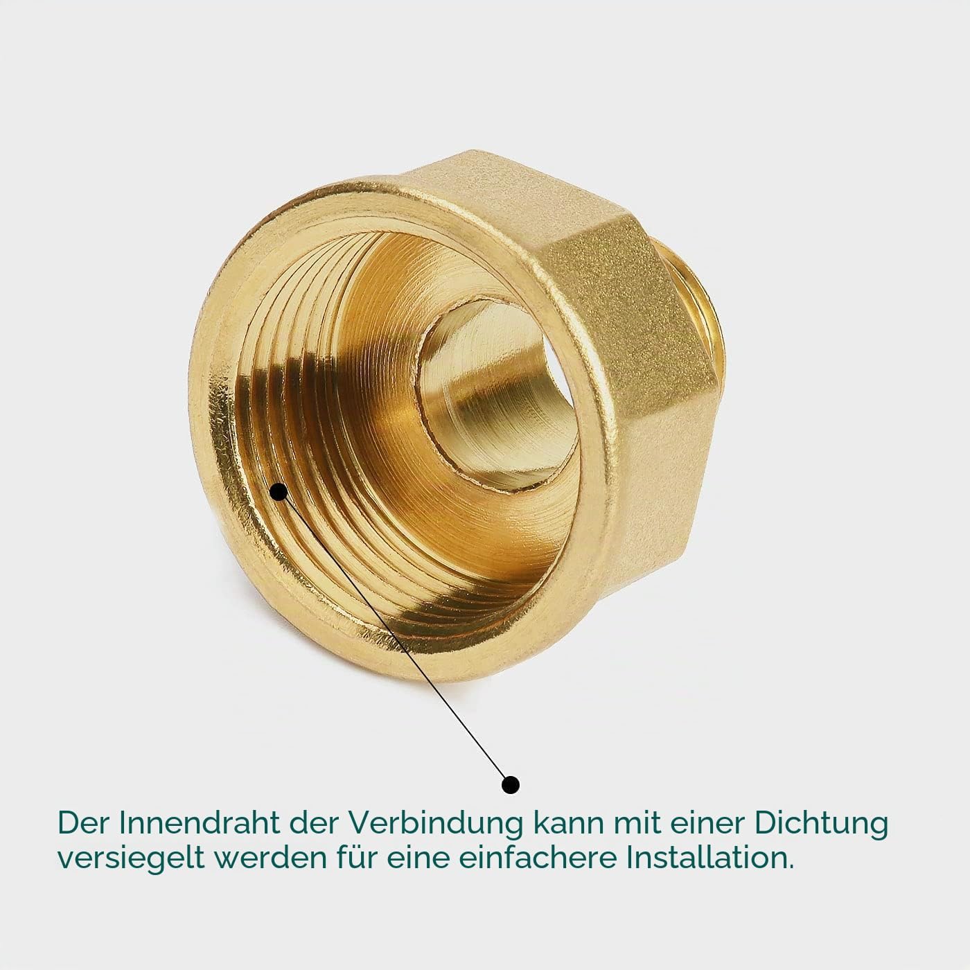 Thumbnail 3 de Reduzierstück 1/2 auf 1 Zoll aus Messing – 2er-Set mit Dichtring (Nutmanel)