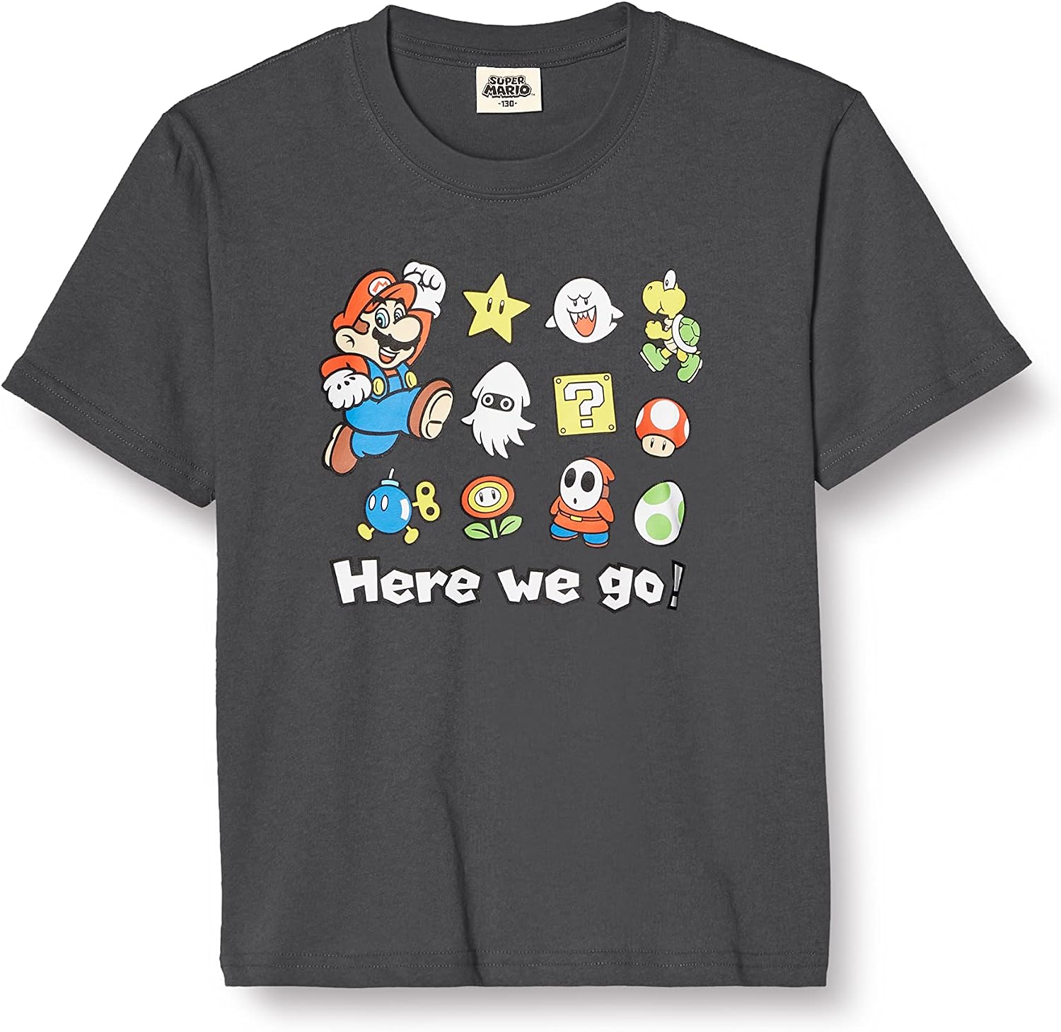 Detalle de SUPER MARIO 22843120 キッズ半袖Tシャツ 綿100%、サイズ120・130・140