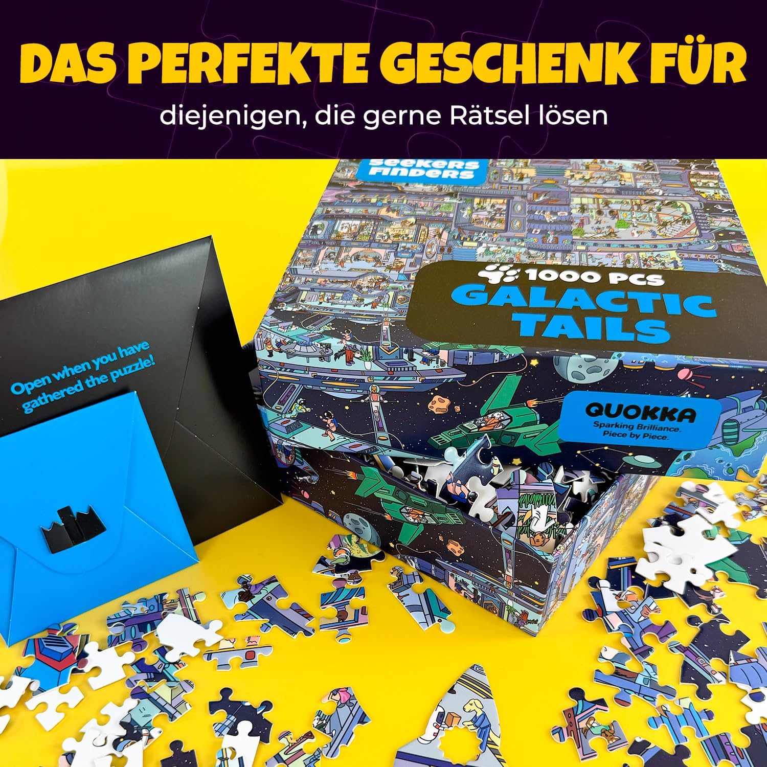 Thumbnail 6 de QUOKKA Puzzle 1000 Teile Galactic Tails – Hochwertiges Raumfahrt-Abenteuer für Erwachsene