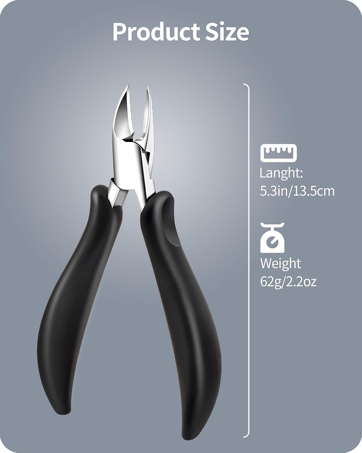 Thumbnail 5 de EBEWANLI Toenail Clippers for Thick Nails and Ingrown Nails – Heavy Duty Stainless Steel Cluver with Non-Slip Grip