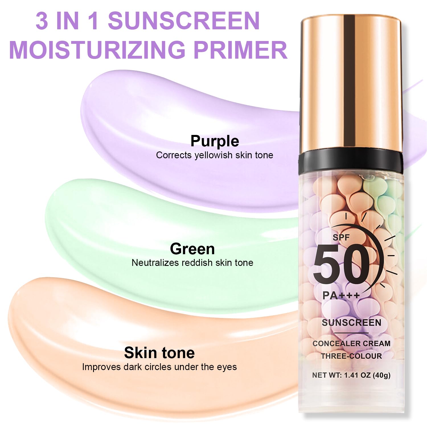 Thumbnail 6 de 3 in 1 Color Correcting Serum SPF 50 PA+++ Primer for Face Before Makeup (Oil Control & Moisturizing)