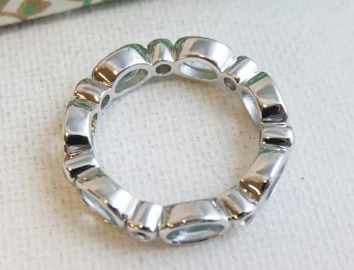 Detalle de Blautopas und Zircon Ring von Sophia Rose Jewellery, US Größe 6 (Durchmesser 16,5 mm)