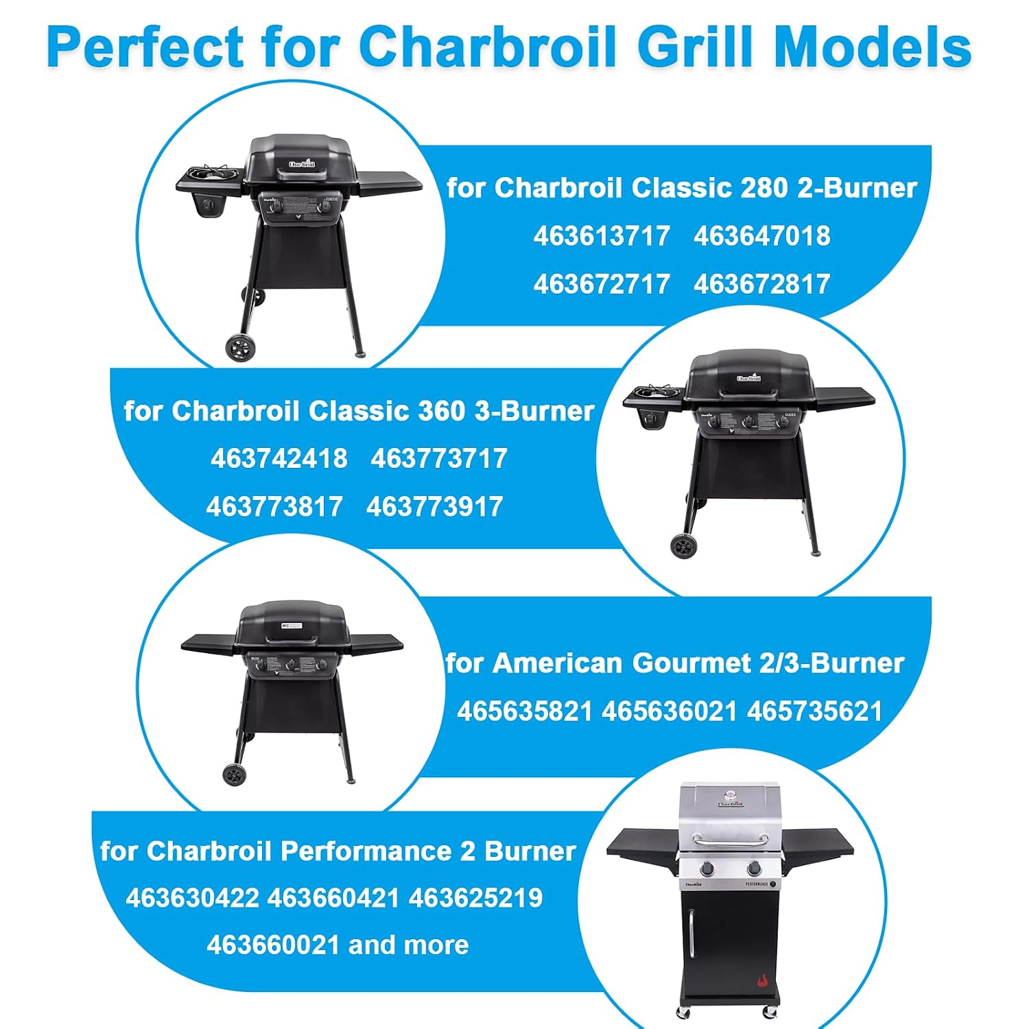 Detalle de Charbroil-compatible grill control knobs, 4-pack