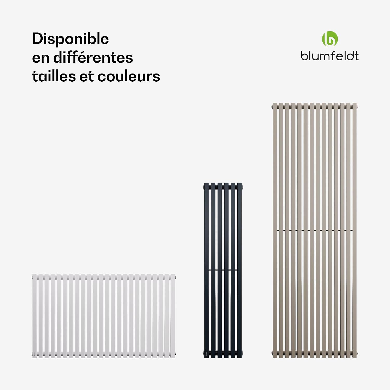Detalle de Blumfeldt Delgado wandradiator 942 W, wit staal met verticale verwarmingsbuizen