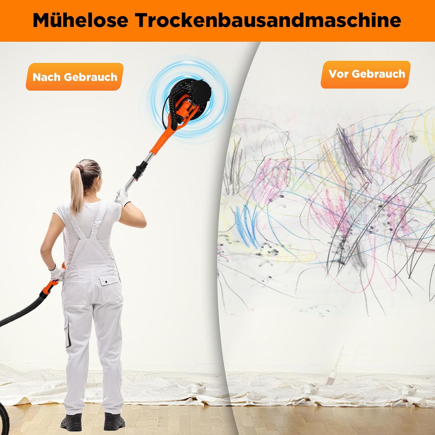 Thumbnail 6 de XDOVET ponceuse murale 750 W 225 mm