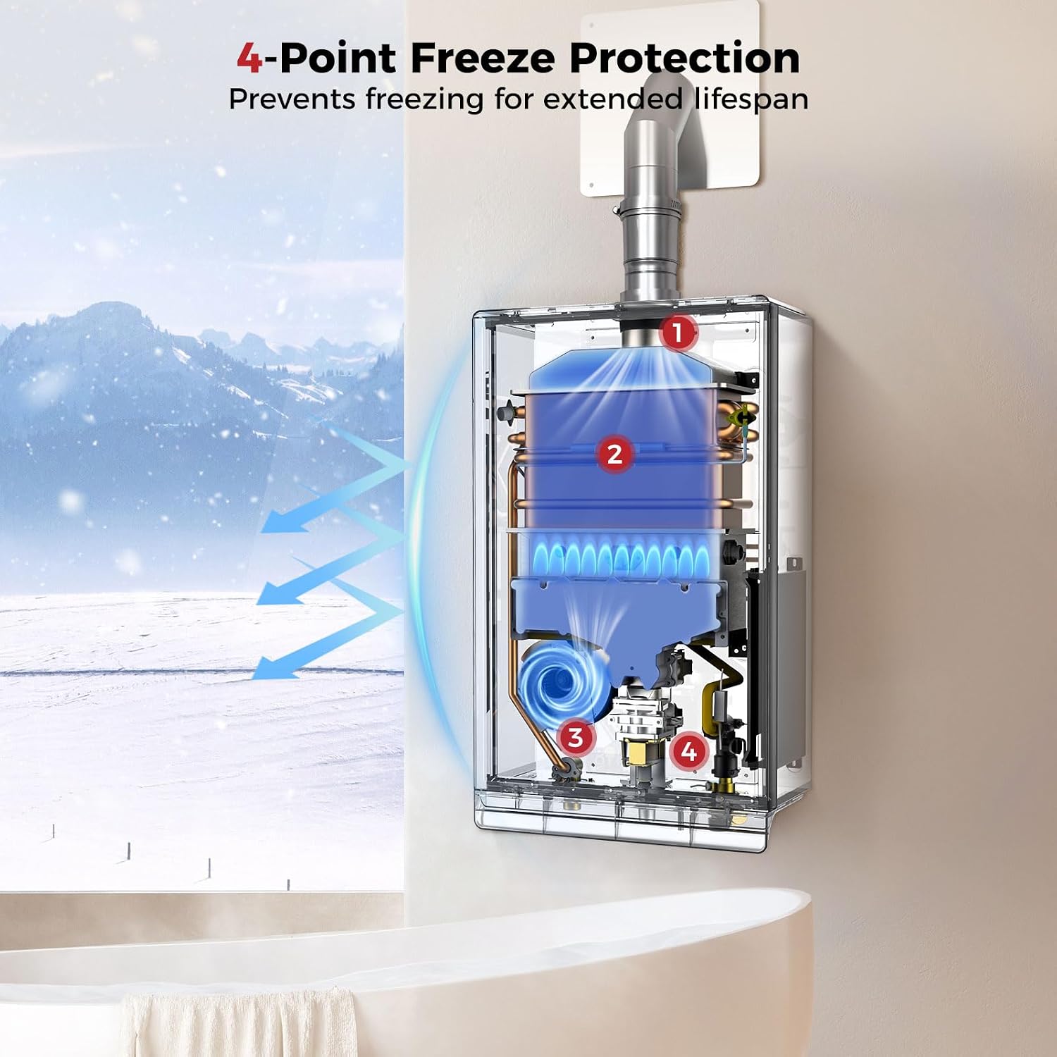 Detalle de CAMPLUX Tankless Water Heater 26L
