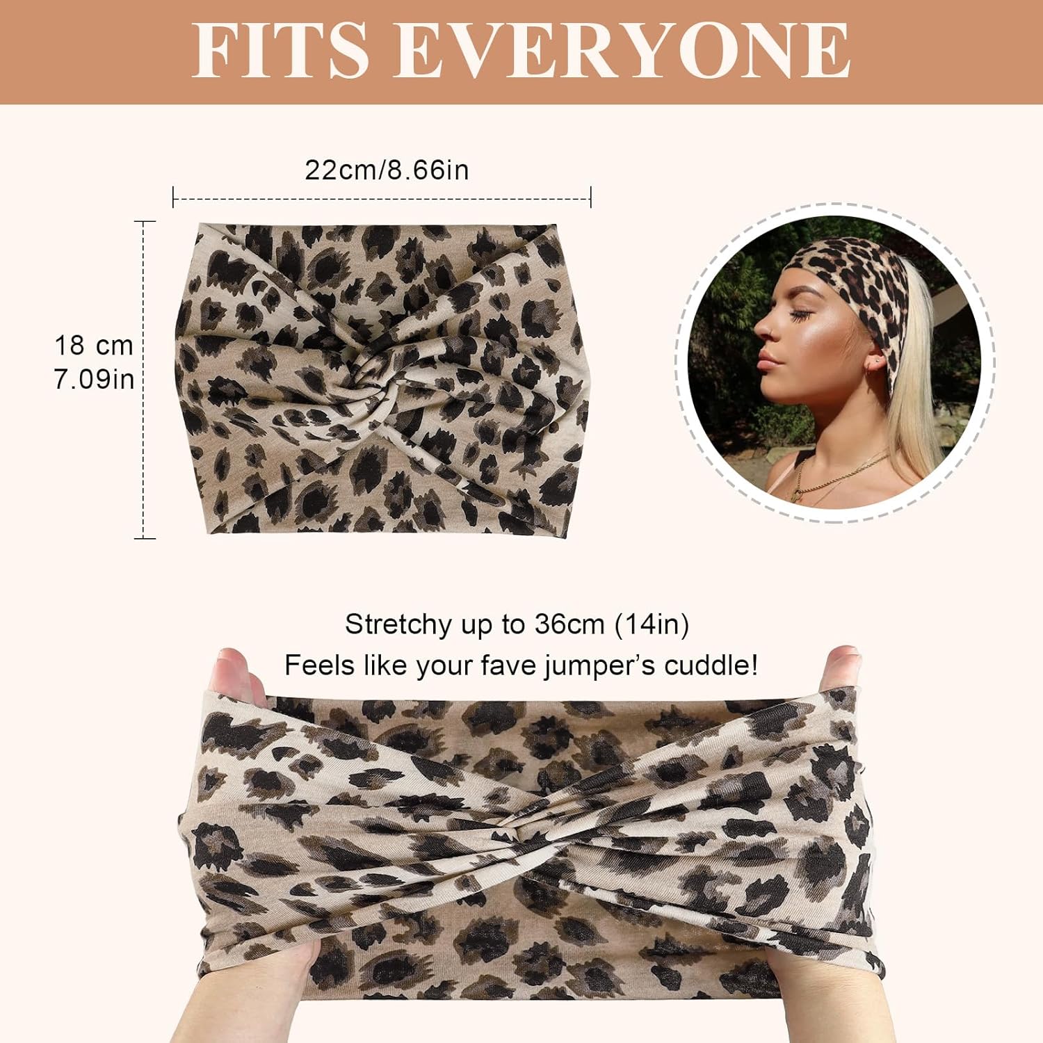 Thumbnail 6 de Kavya Haarband Damen Stirnband 4er Pack – Extrabreites, elastisches Boho-Stirnband für Yoga, Sport und Alltag