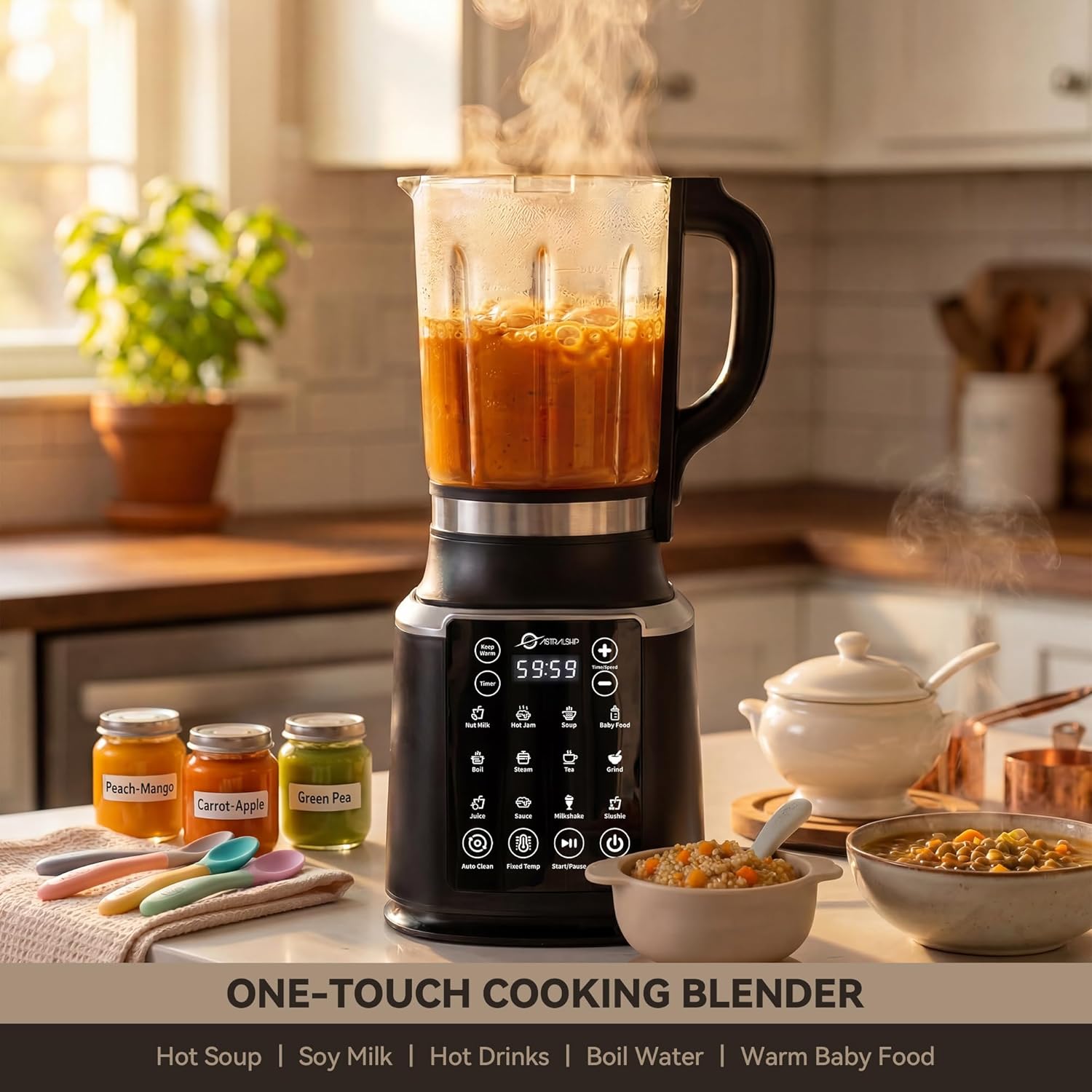 Thumbnail 5 de Glass Blenders for Kitchen with Tamper — 1500W, 9 Speeds, 14 Programs