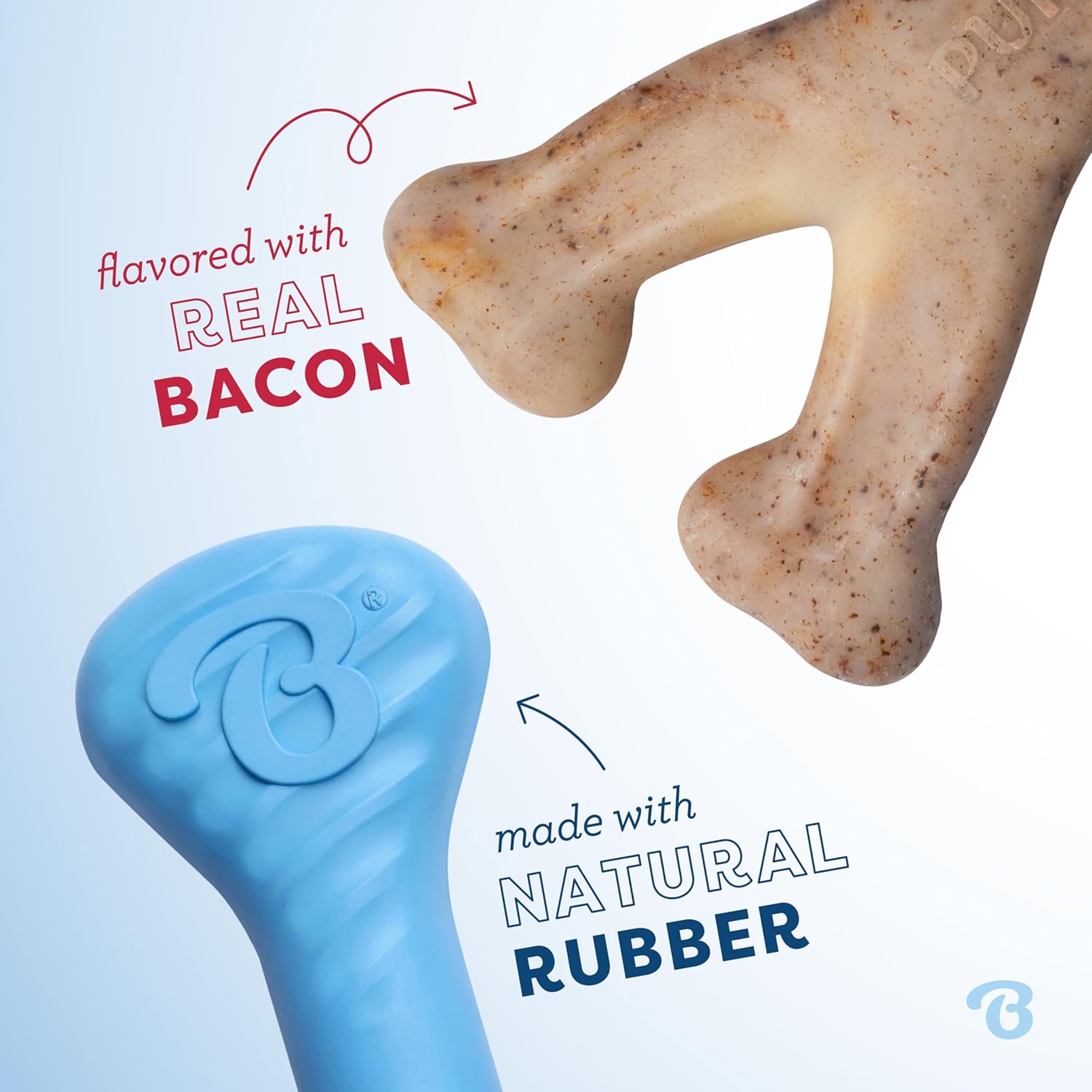 Detalle de Benebone Puppy 2-Pack Rubber Bone/Wishbone Tiny – Jouets à mâcher pour chiots teething