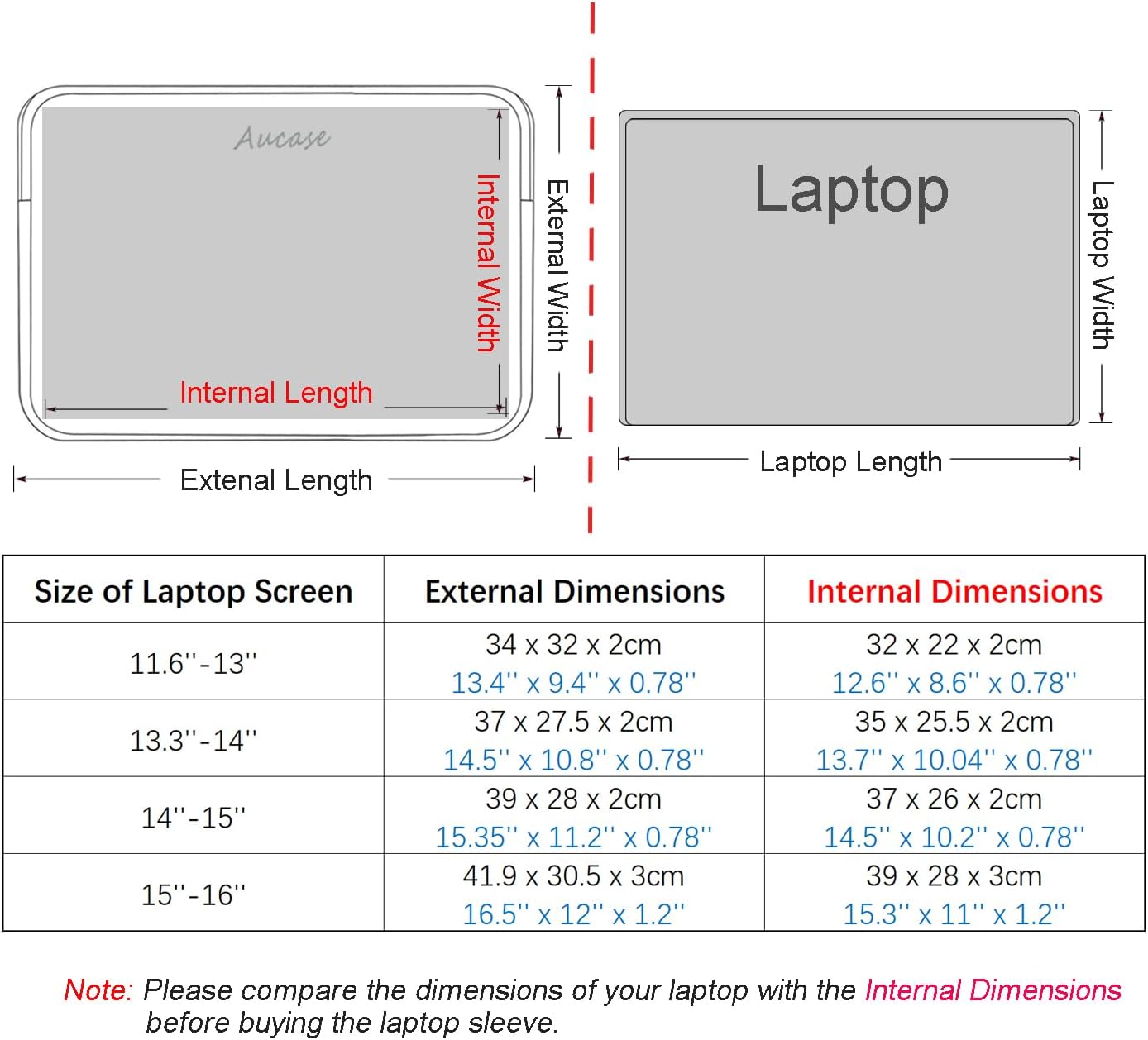 Thumbnail 4 de Aucase 15-Inch Laptop Case Sleeve – Thickest Lightest Water-Resistant Neoprene Bag