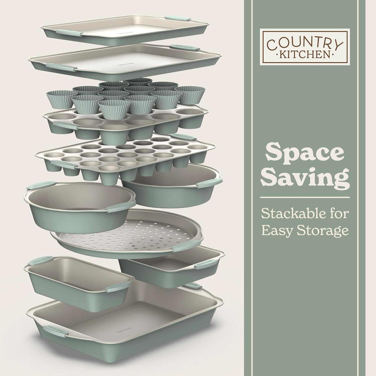 Thumbnail 6 de Country Kitchen Nonstick Bakeware Set, 22 Pc