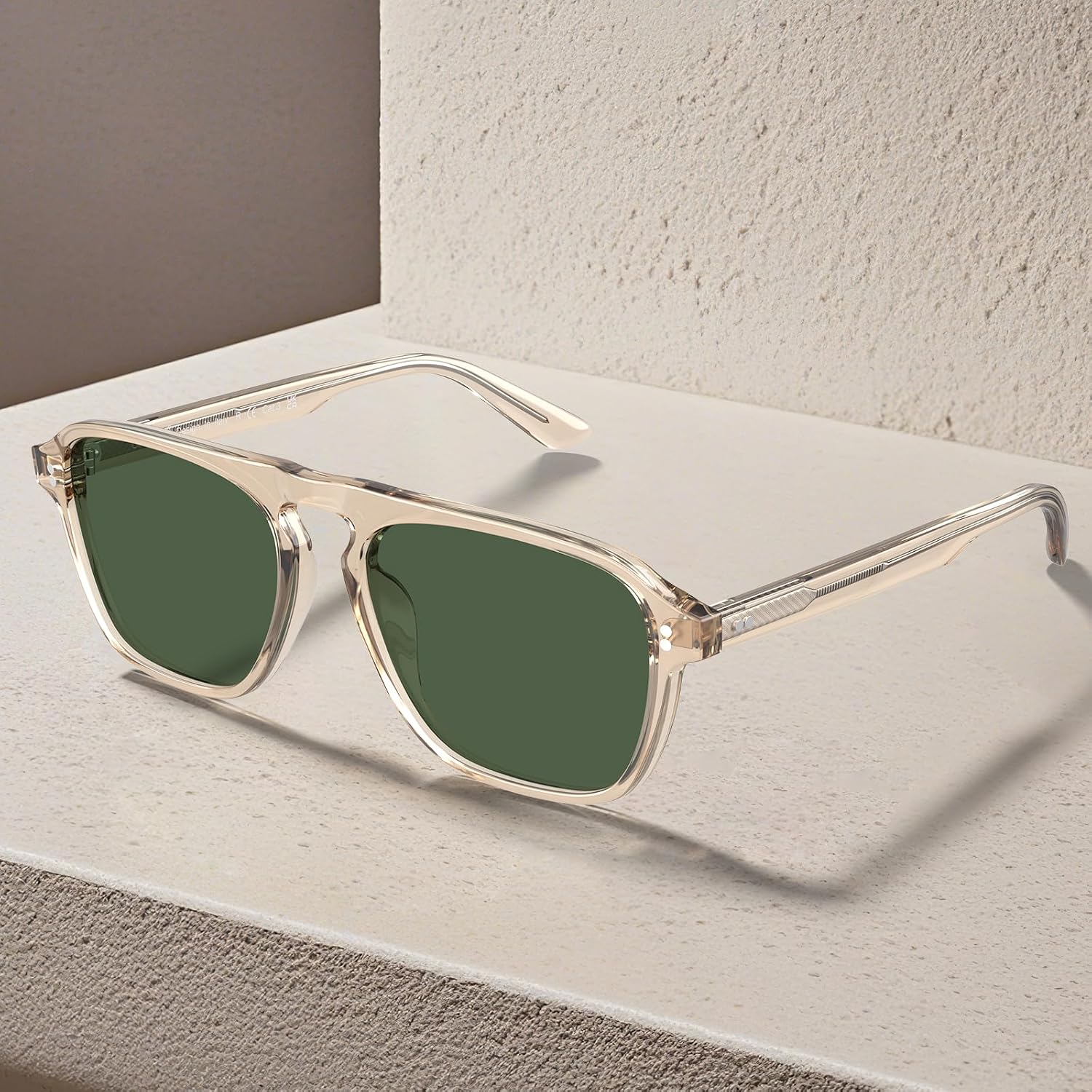 Detalle 2 de CARFIA CA5355 polariserade acetatsolglasögon för män med pilotdesign
