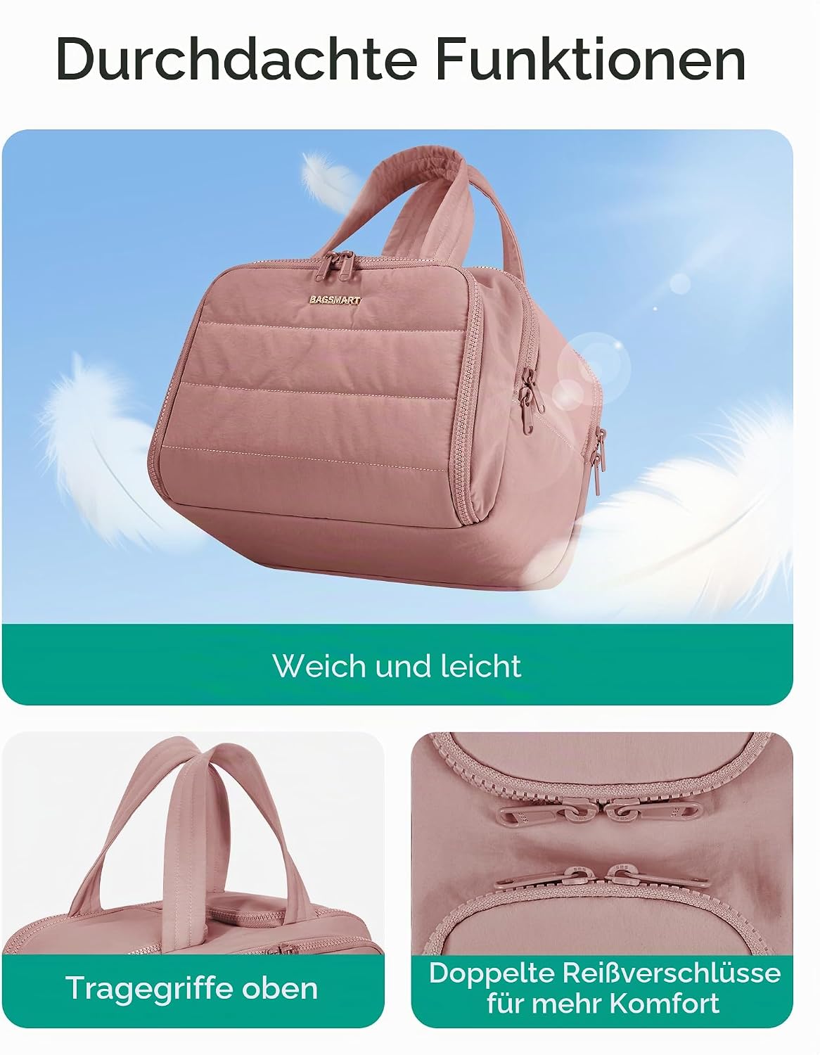 Thumbnail 5 de BAGSMART Reise Kulturbeutel – Große, weit zu öffnende Kosmetiktasche für Damen
