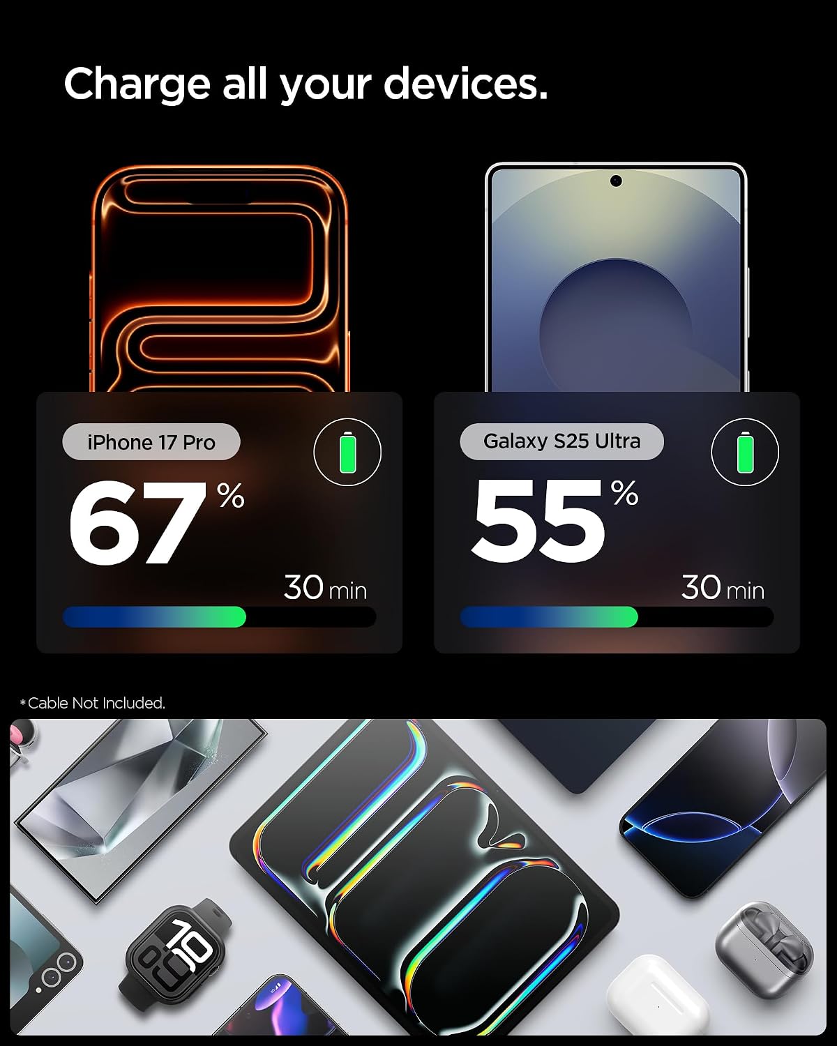 Detalle de Spigen ArcStation Essential 30W caricatore USB-C rapido per auto
