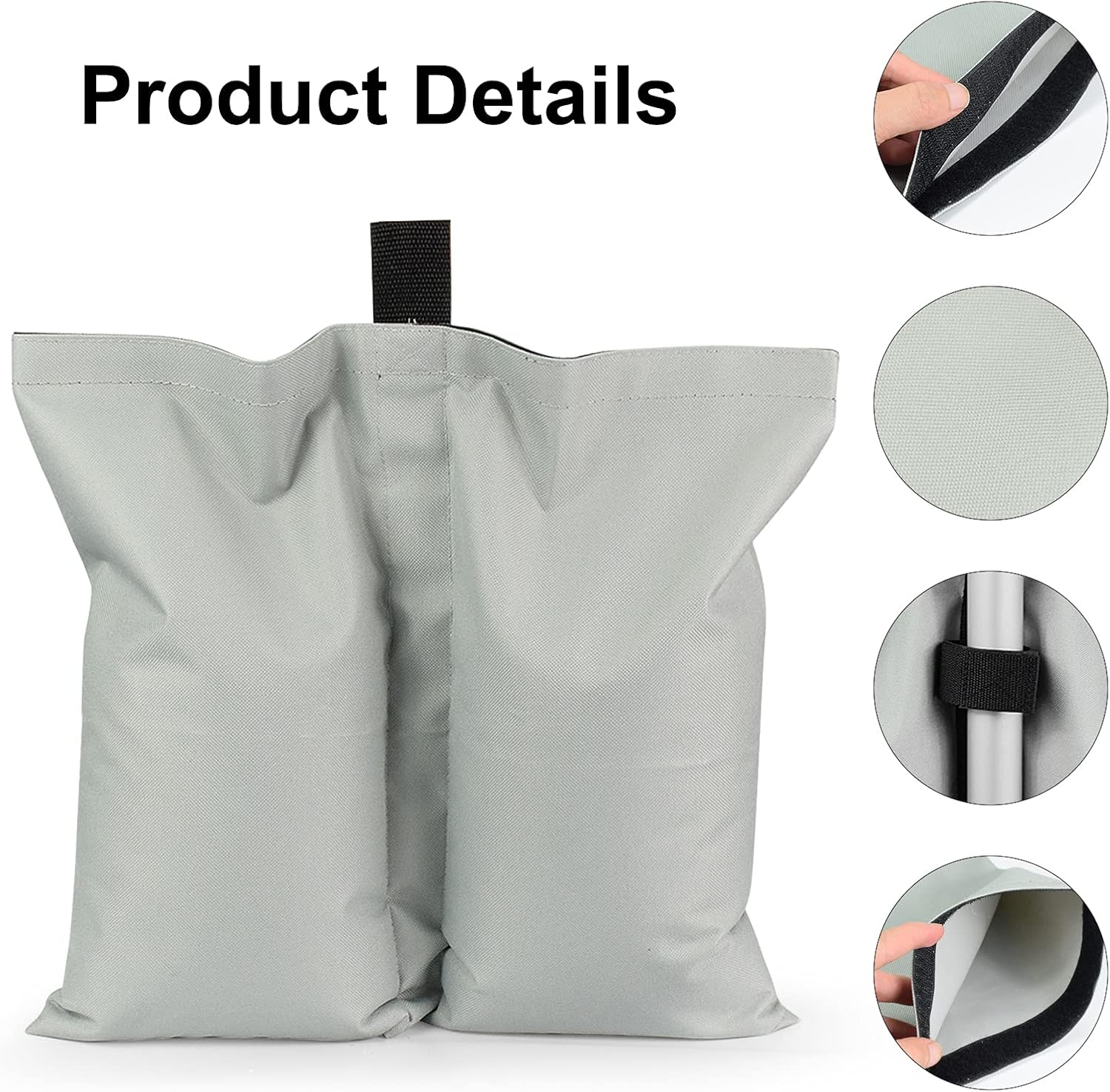 Thumbnail 2 de RIOGOO set da 4 sacchi di sabbia per gazebo/tenda pop up con doppia cucitura e chiusura doppia zip