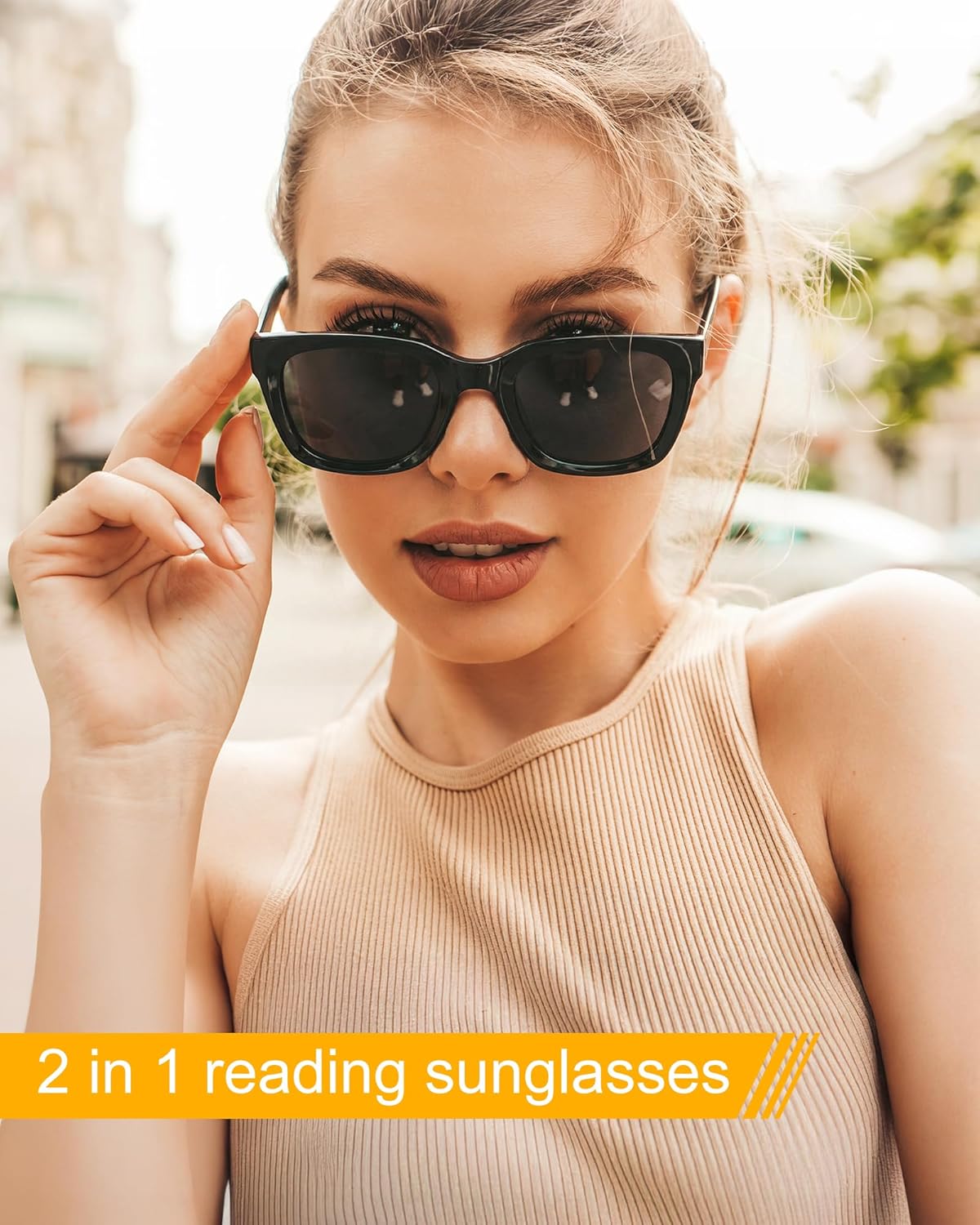 Detalle de JOLISU 3 Pack Full Lens Reading Sunglasses for Women – Oversized UV400 Shielded Readers